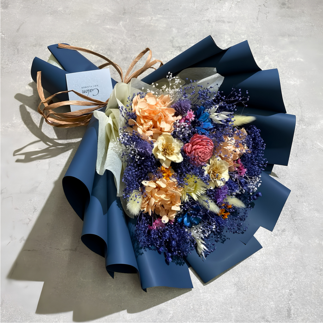 【オーダーメイド事例】ドライフラワーの花束Mサイズ