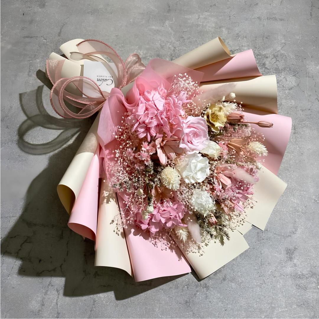 【オーダーメイド事例】ドライフラワーの花束Mサイズ