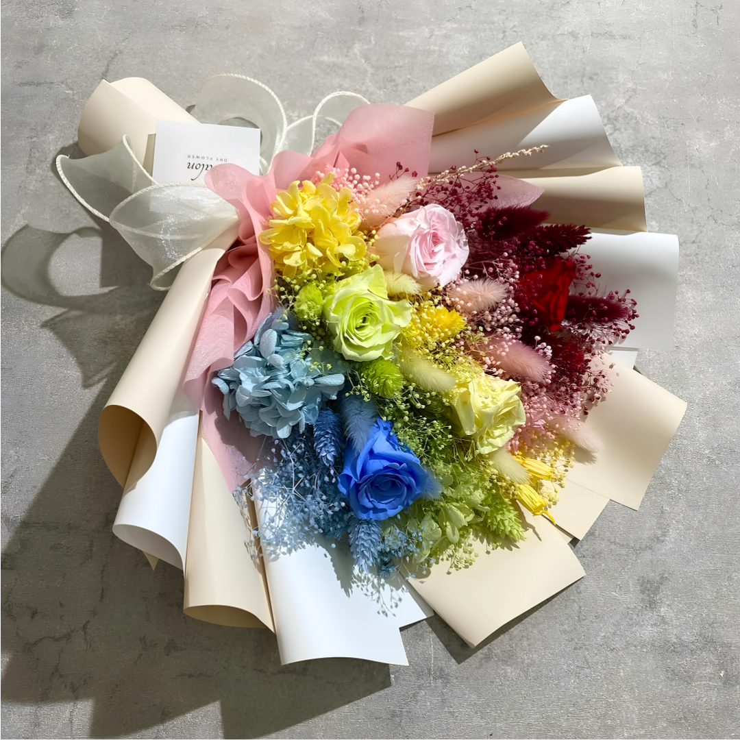 【オーダーメイド事例】ドライフラワーの花束Mサイズ