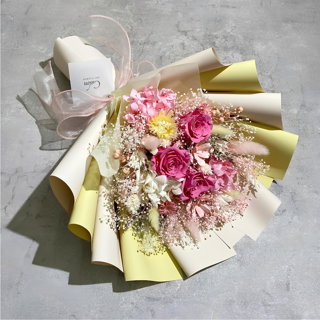 【オーダーメイド事例】ドライフラワーの花束Mサイズ
