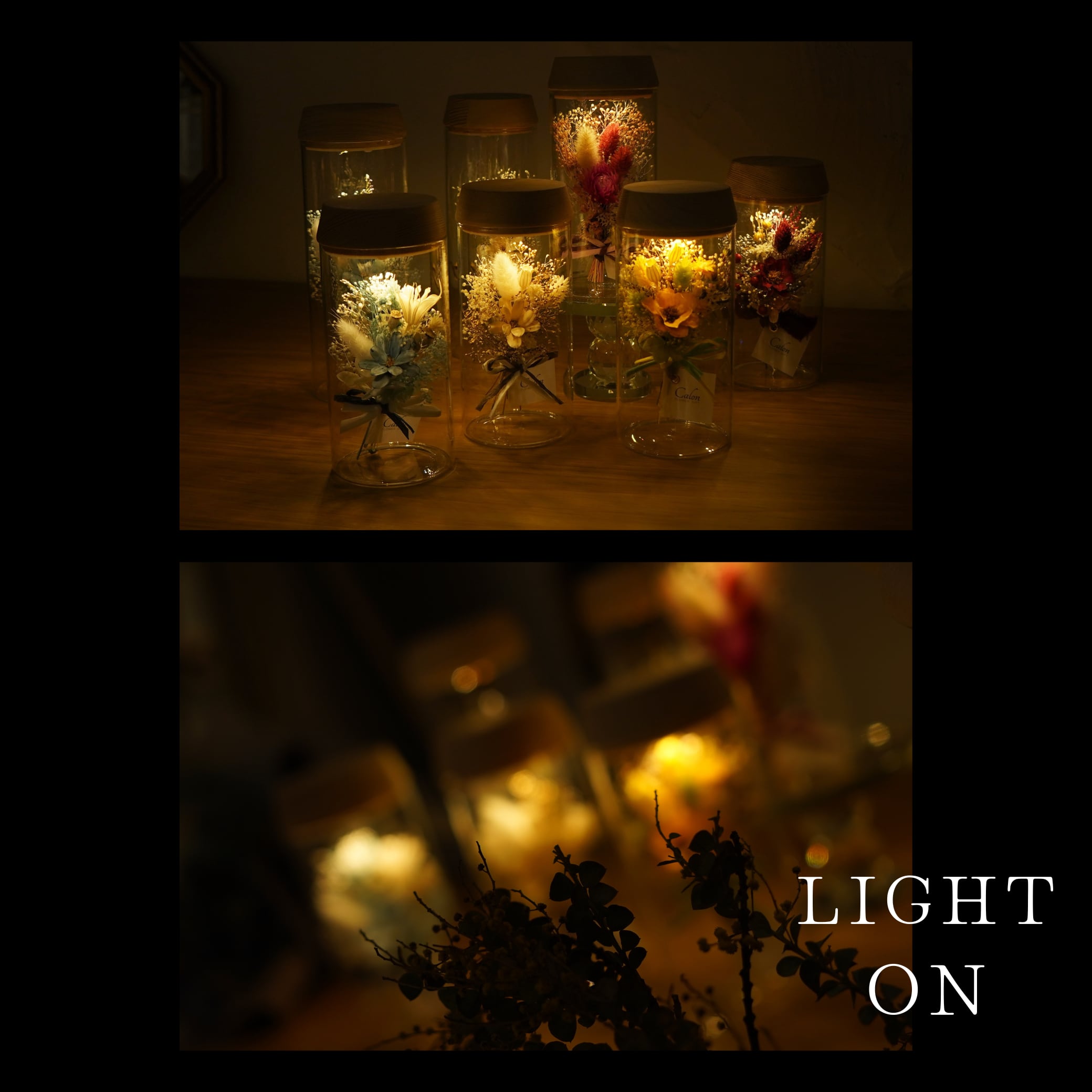 【おまかせライトブルー系】LEDボトルフラワーMサイズ