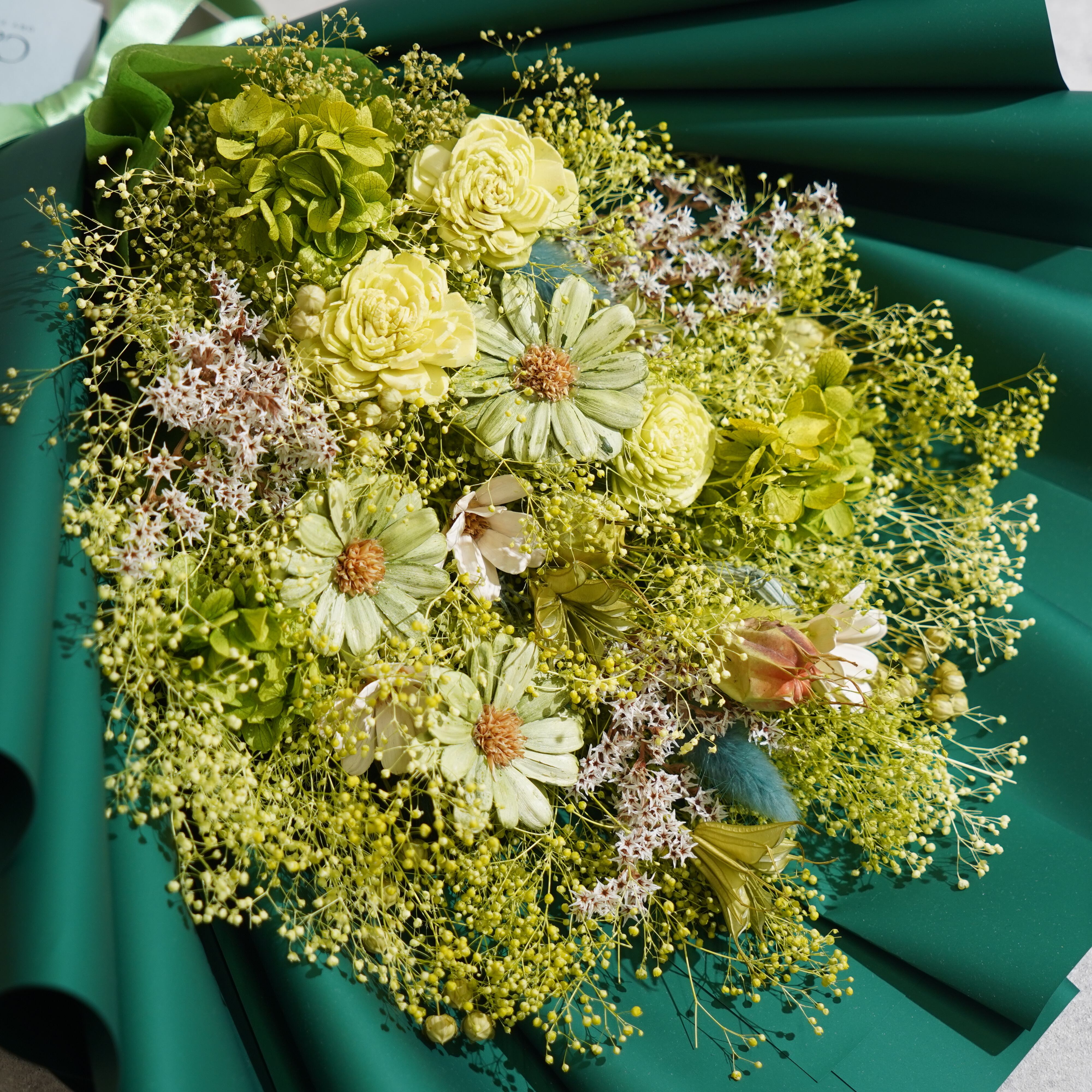 ドライフラワーの花束 Lサイズ グリーン L-95≪限定1点≫