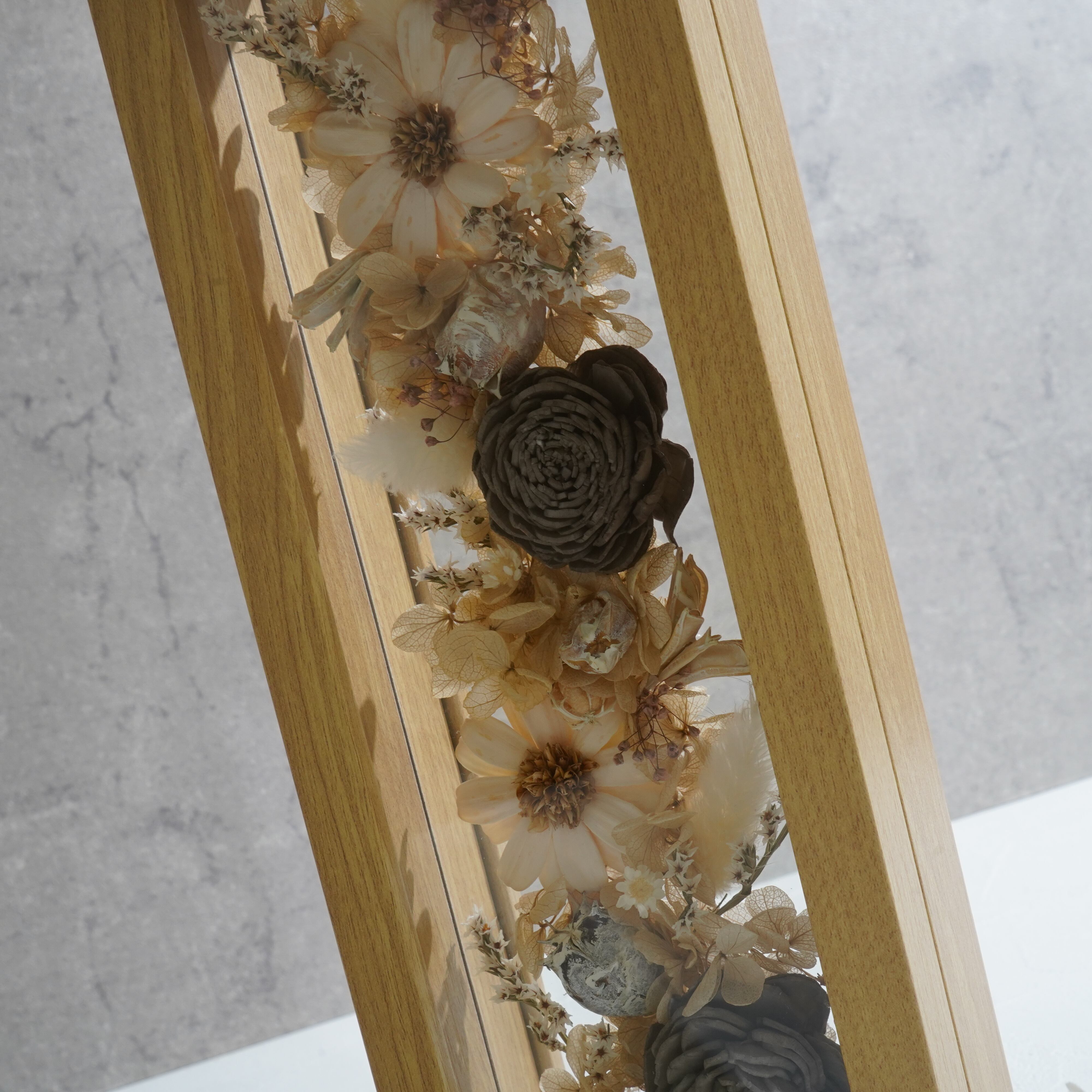 【ナチュラル】フレームフラワー 長方形 花畑タイプ FR-34≪限定１点≫