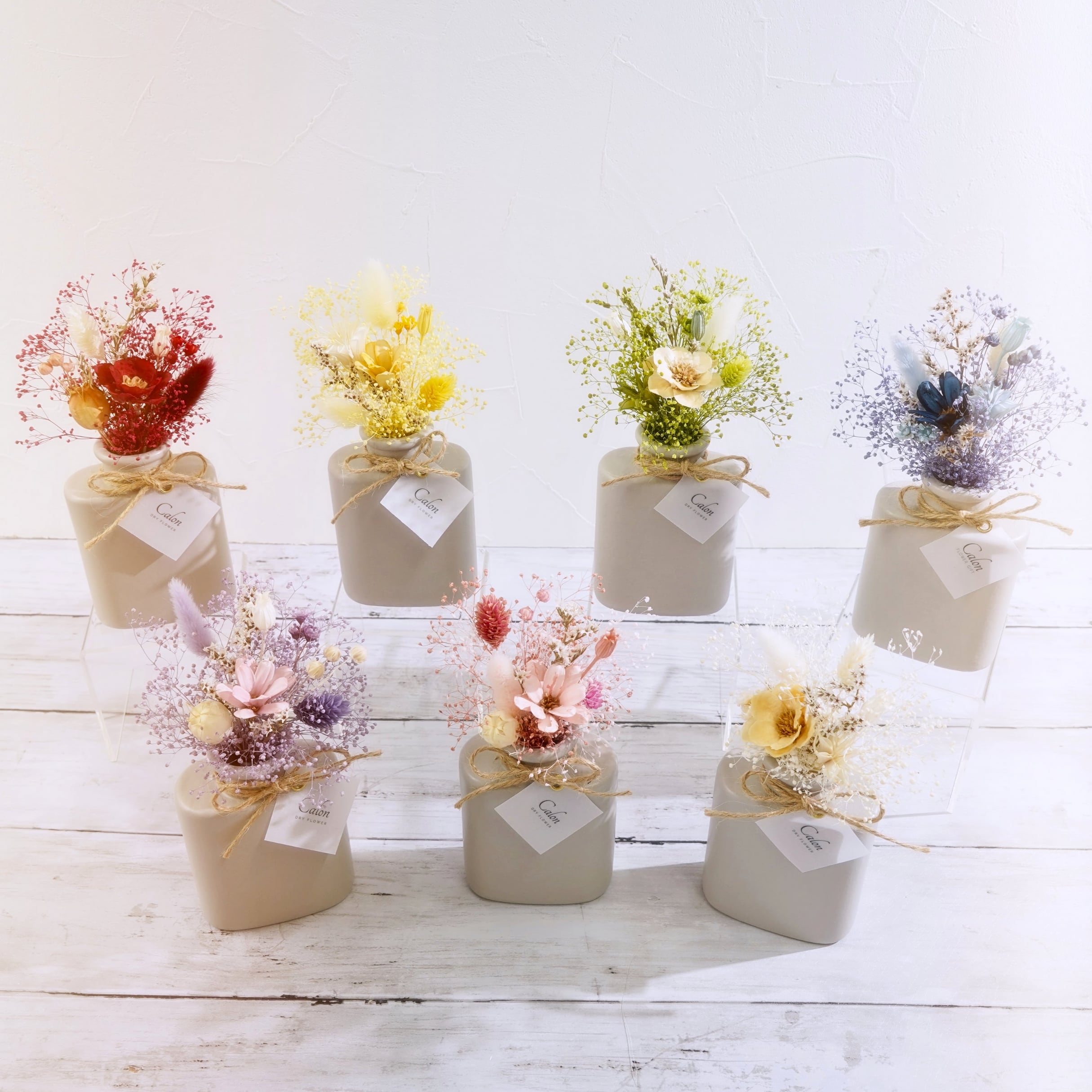 ミニ花束×フラワーベースのギフトセット【全7色】