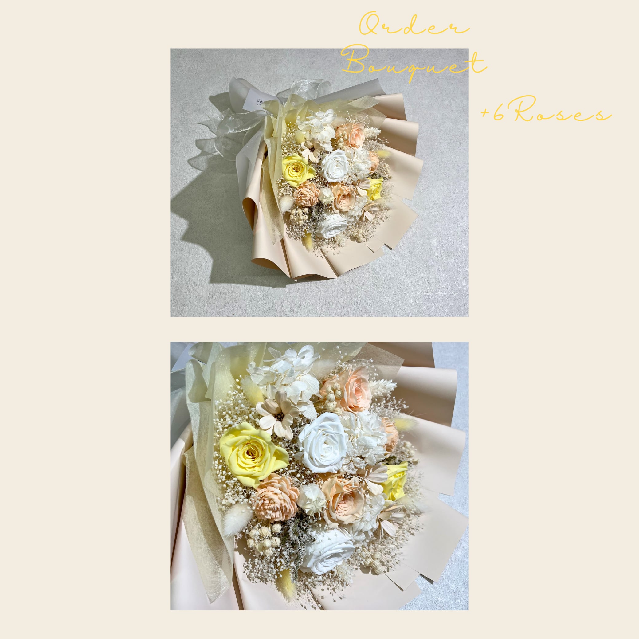 オーダーメイド】ドライフラワーの花束 Mサイズ