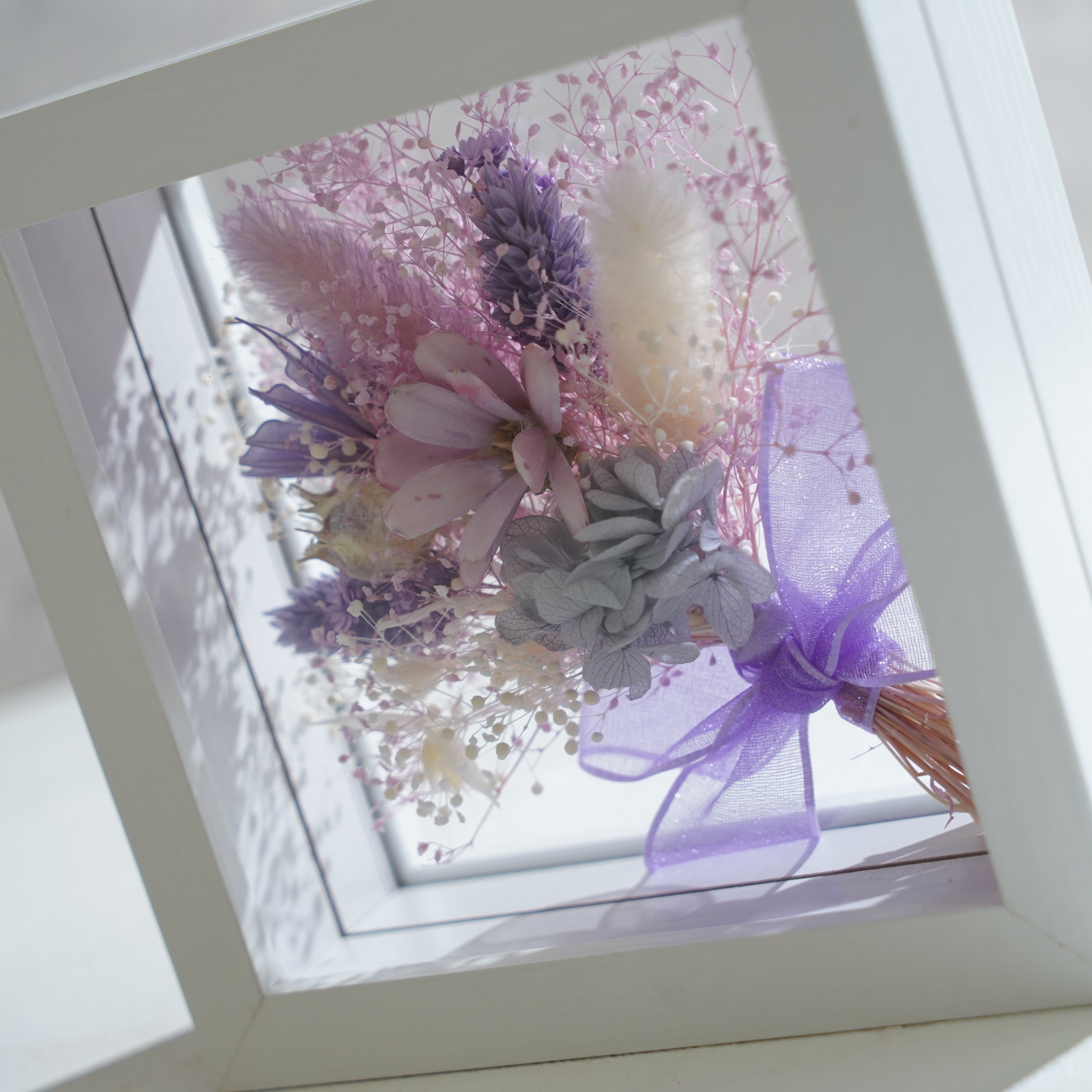 【パープル】フレームフラワー Mサイズ 花束タイプ FM-47≪限定１点≫