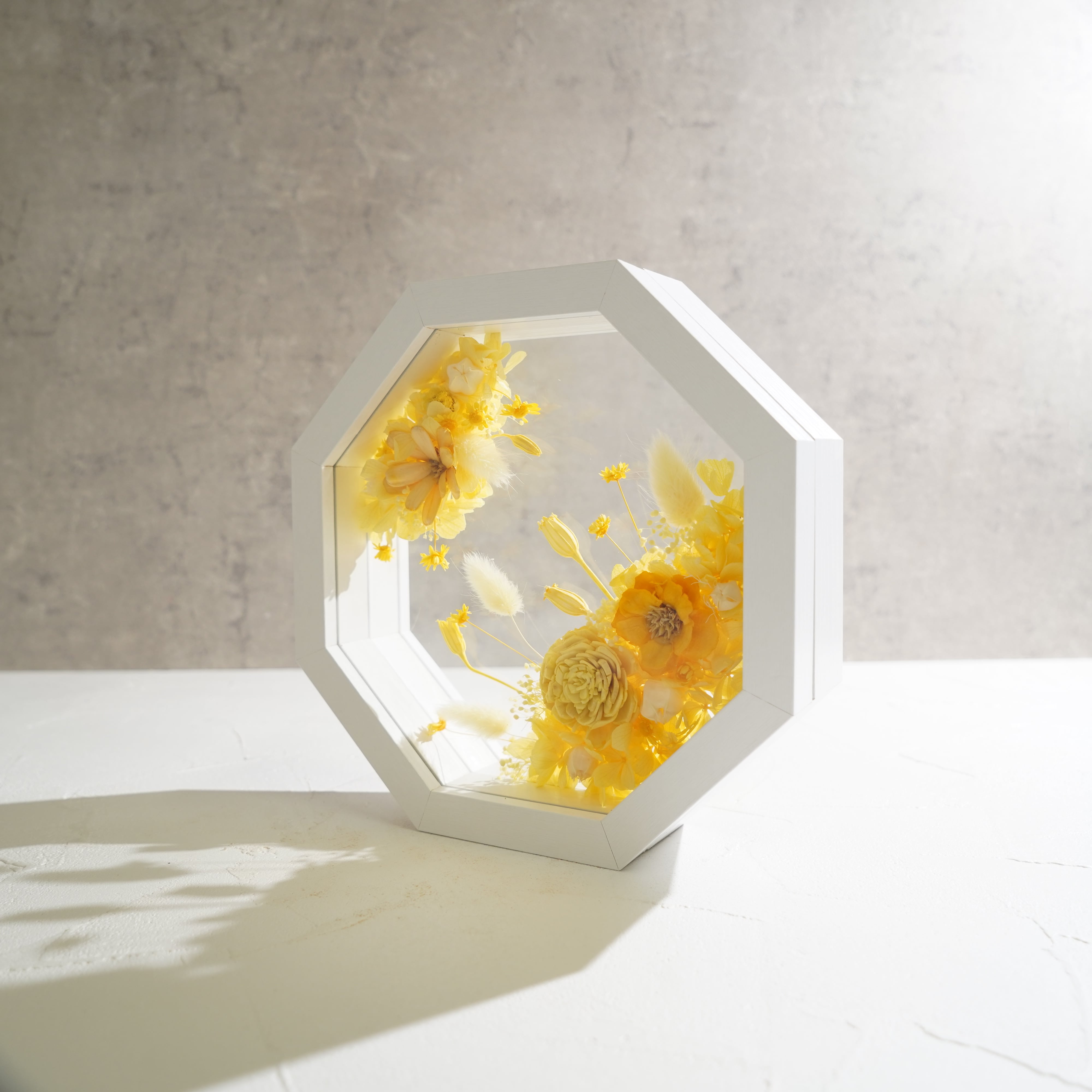 【イエロー】フレームフラワー 八角形 アートタイプ FO-73≪限定１点≫
