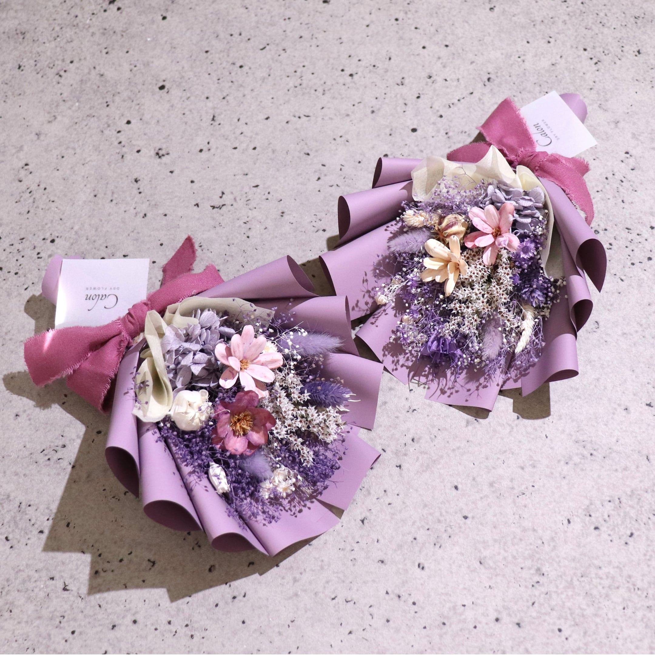おまかせパープル系】ドライフラワーの花束Sサイズ