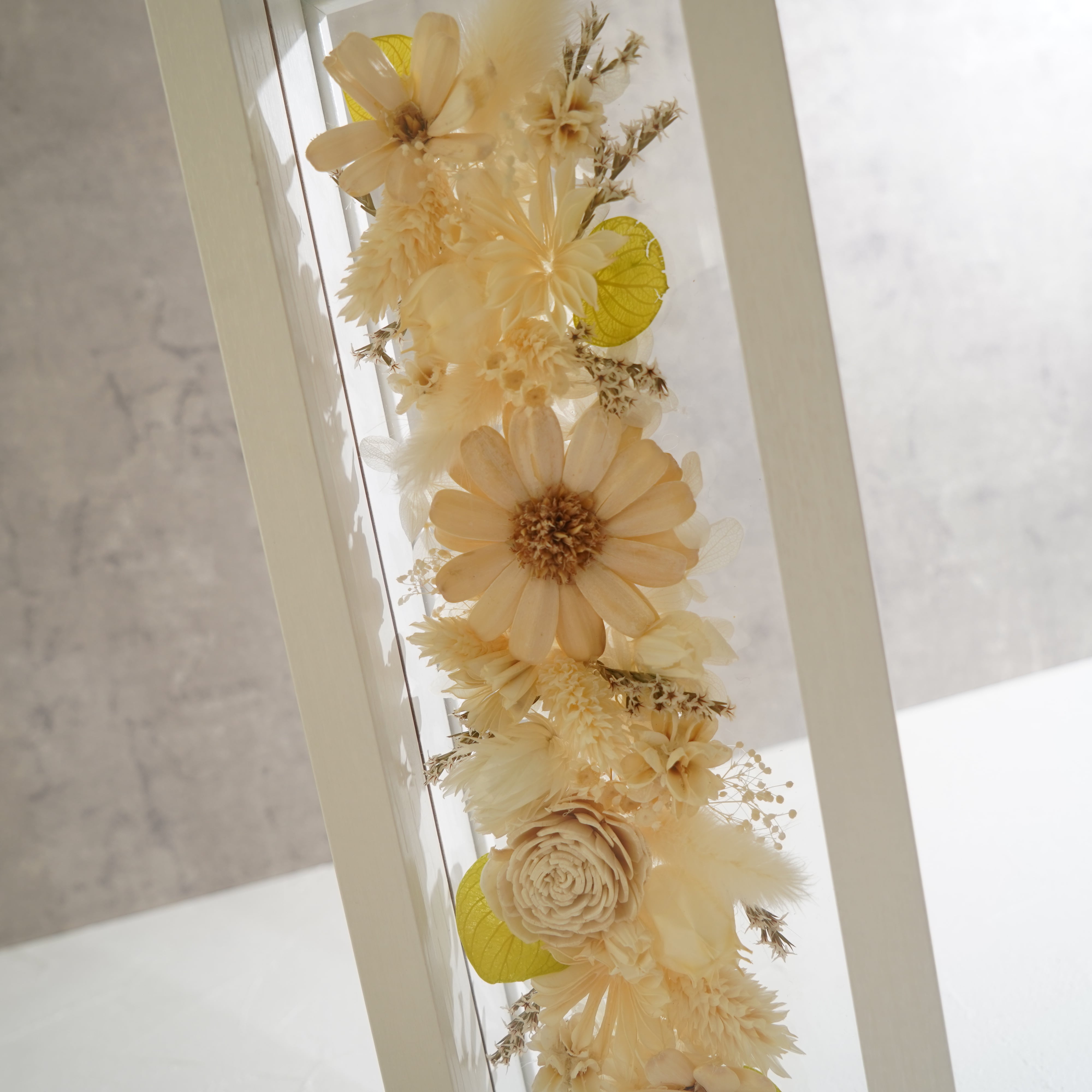 【ホワイト】フレームフラワー 長方形 花畑タイプ FR-29≪限定１点≫