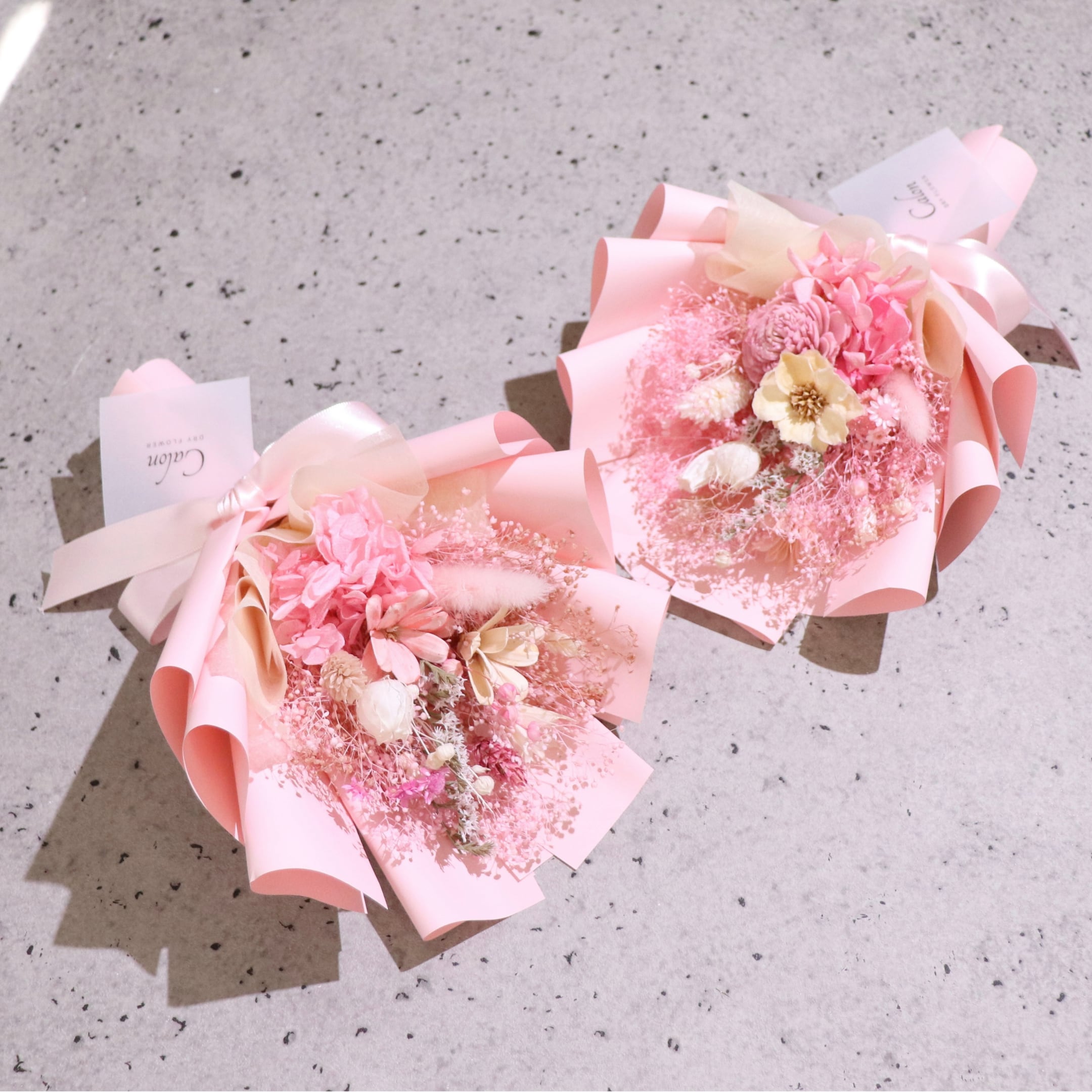 おまかせピンク系】ドライフラワーの花束Sサイズ