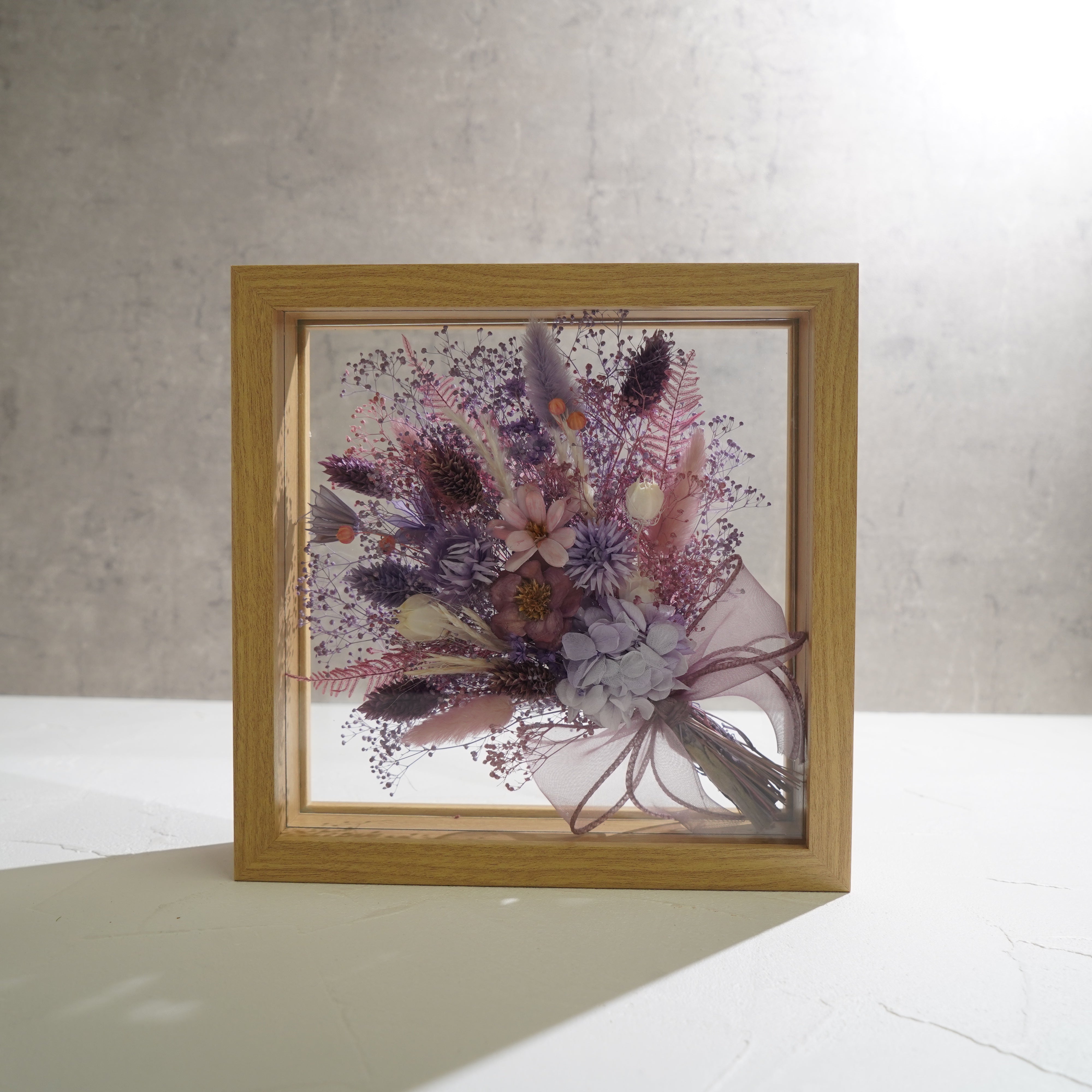 【パープル】フレームフラワー Lサイズ 花束タイプ FL-67≪限定１点≫