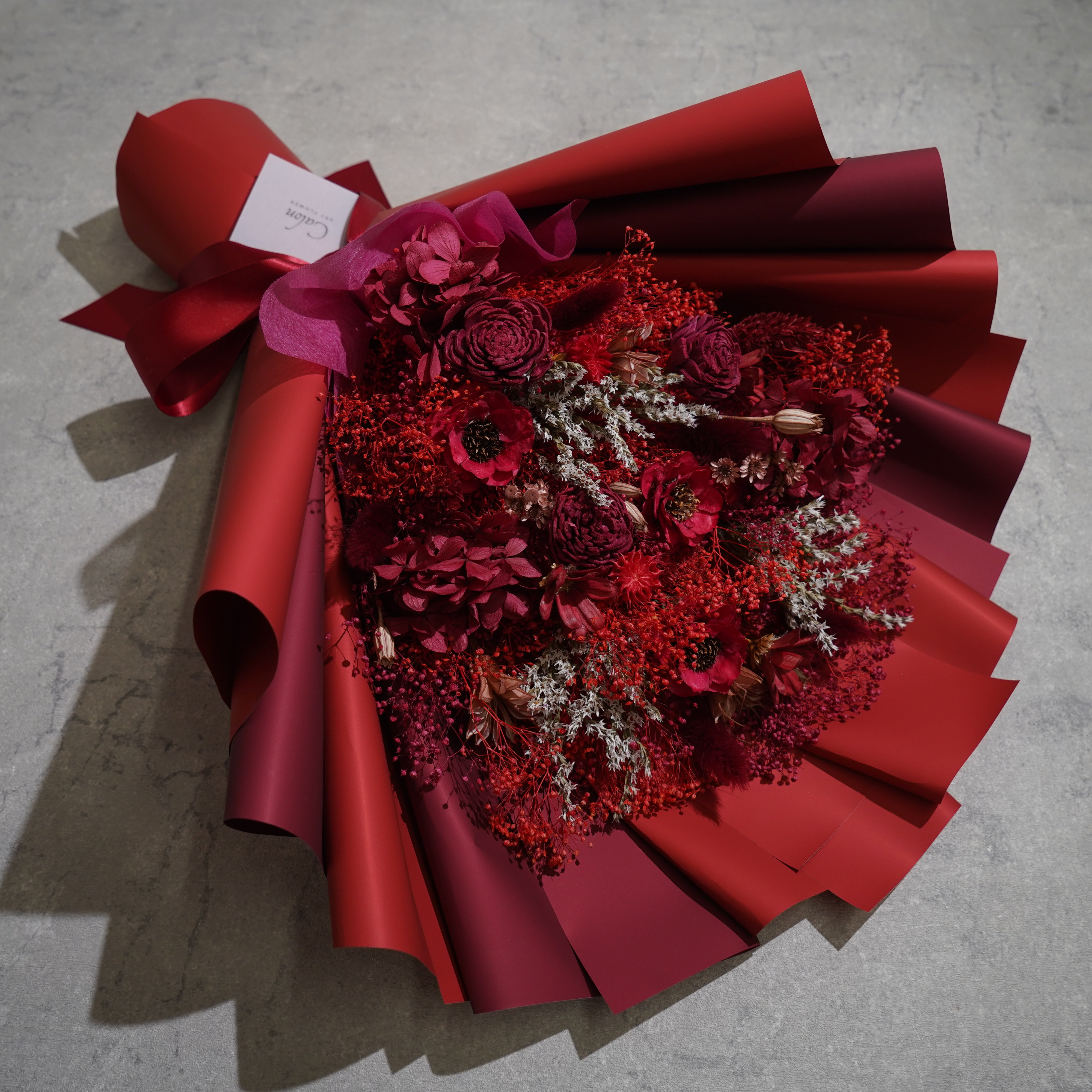 ドライフラワーの花束 Lサイズ レッド L-123≪限定１点≫