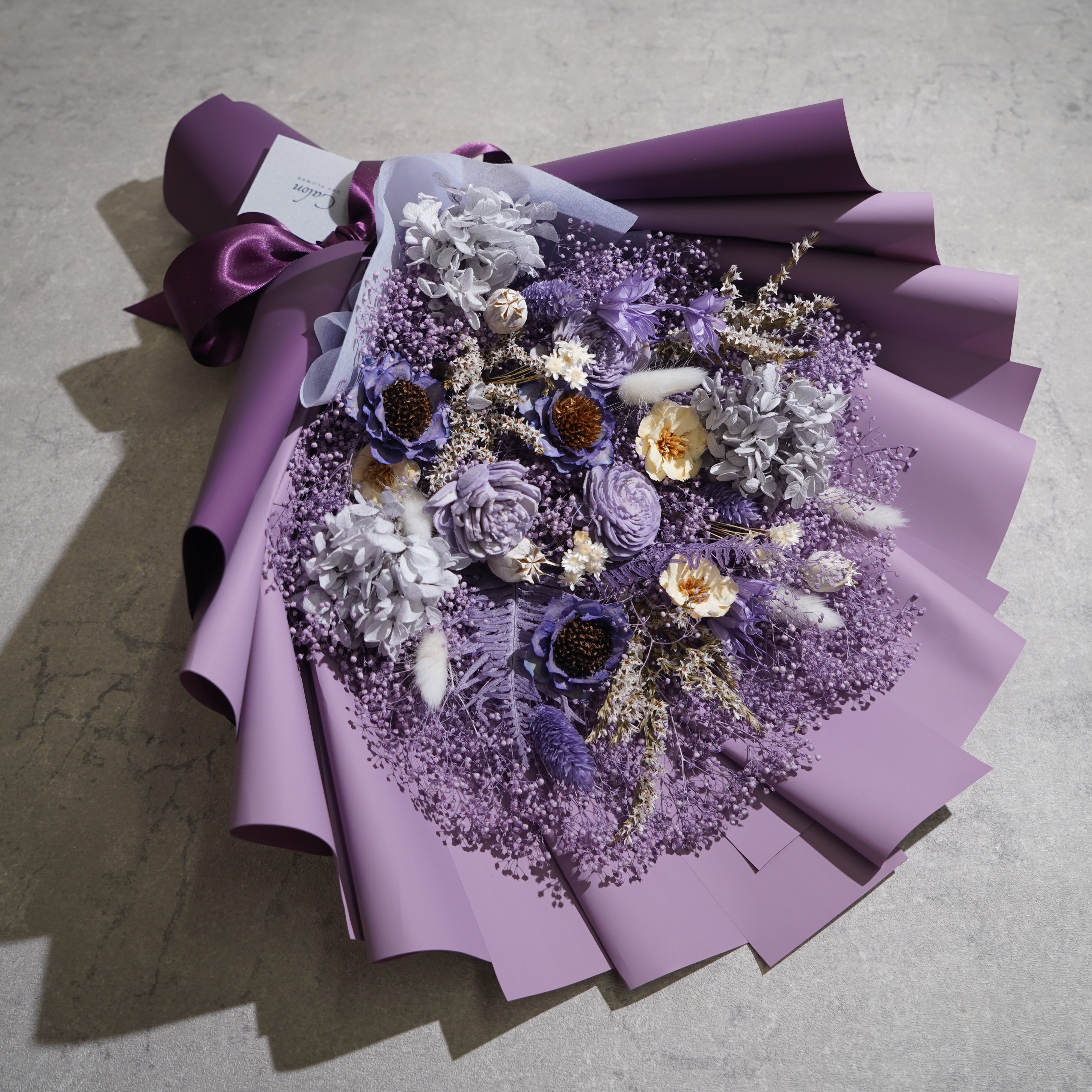ドライフラワーの花束 Lサイズ パープル L-126≪限定１点≫