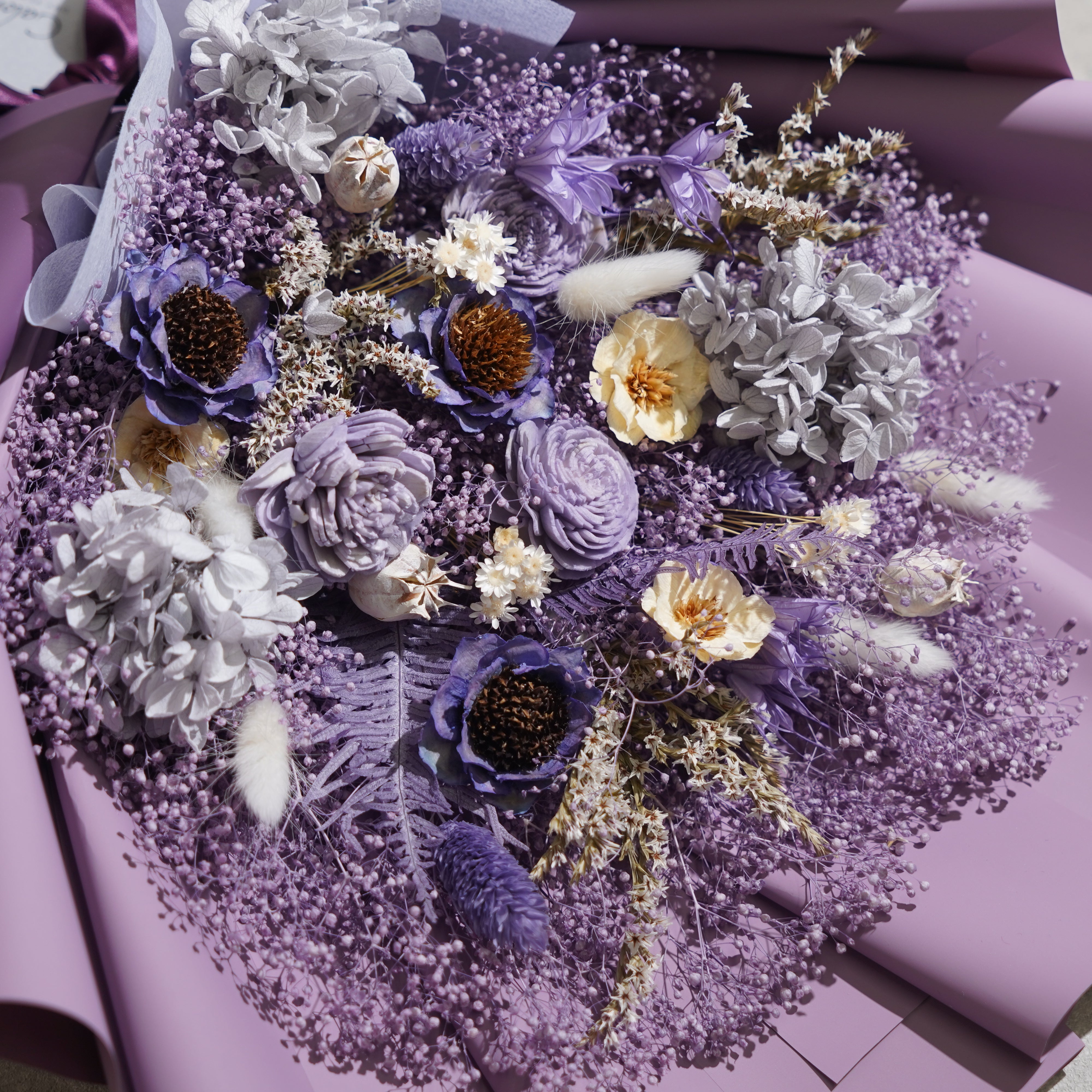 ドライフラワーの花束 Lサイズ パープル L-126≪限定１点≫