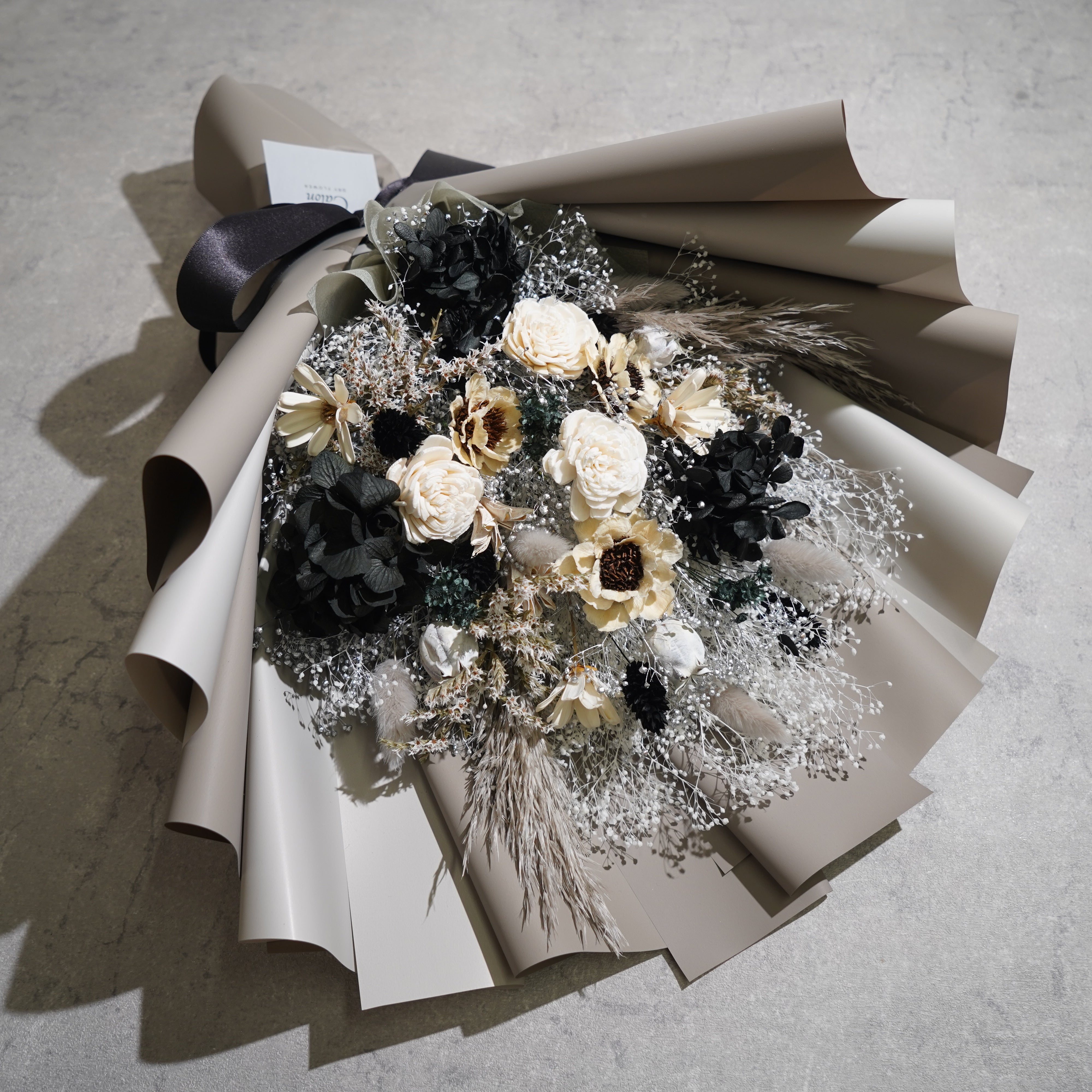 ドライフラワーの花束 Lサイズ グレー L-127≪限定１点≫