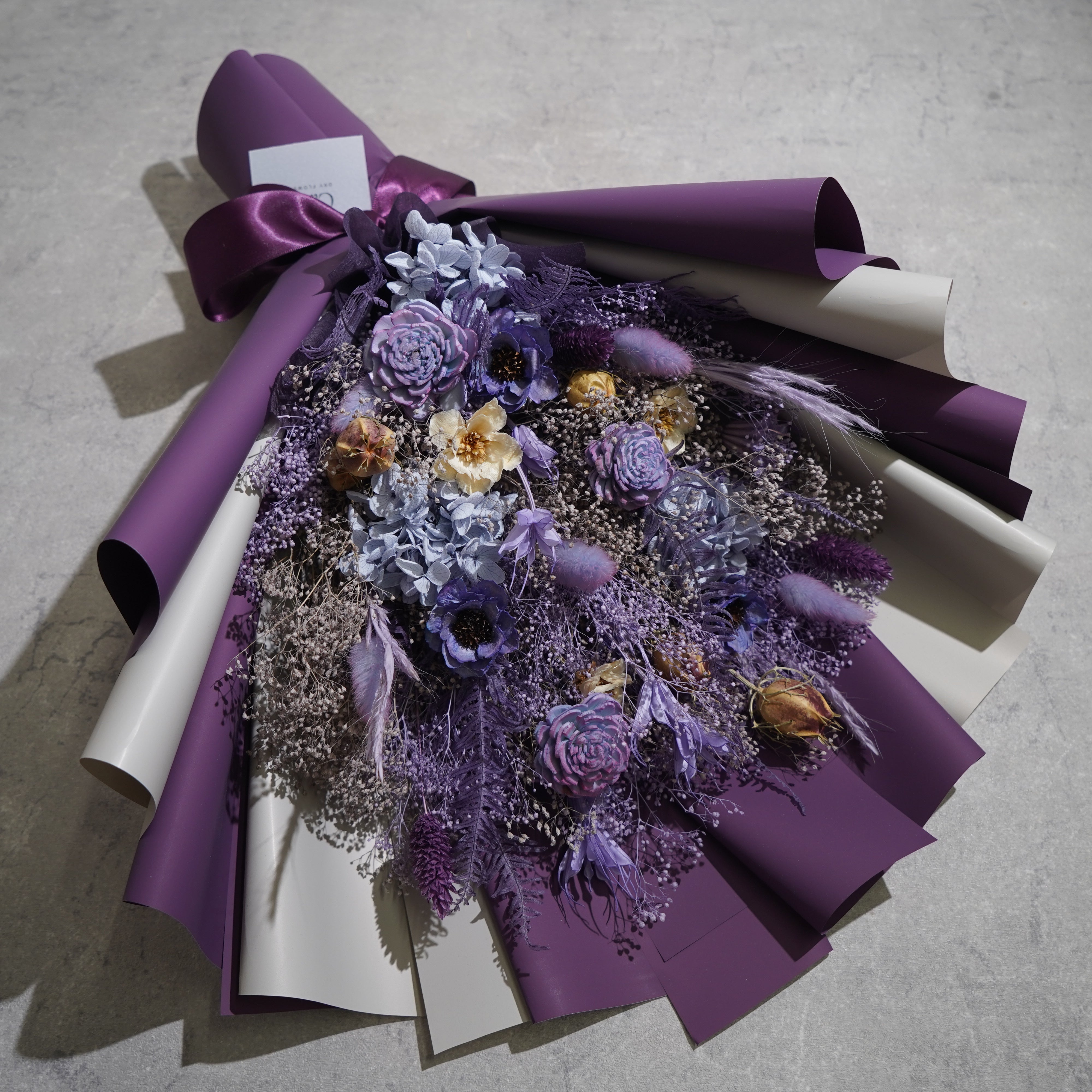 ドライフラワーの花束 Lサイズ パープル L-132≪限定１点≫