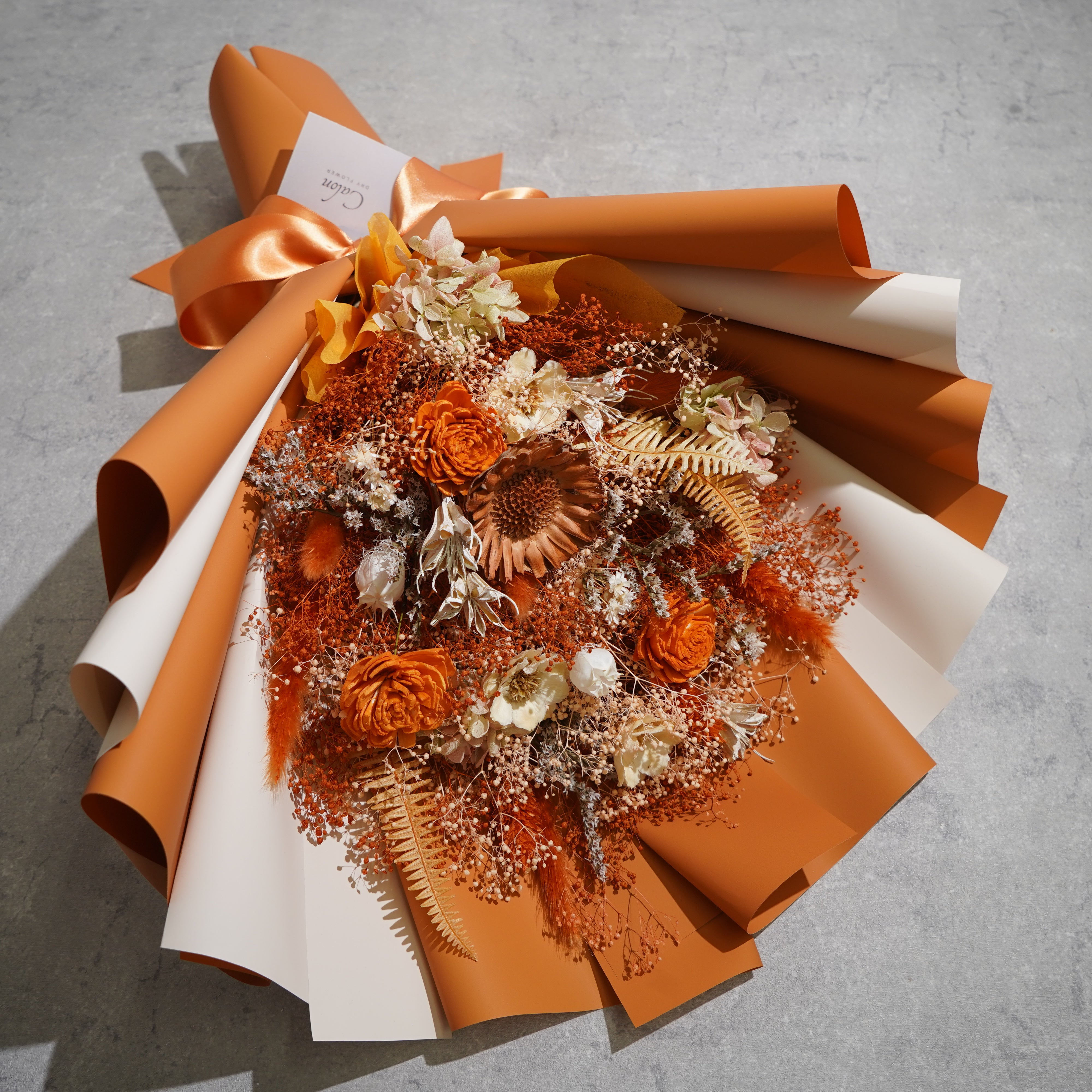 ドライフラワーの花束 Lサイズ オレンジ L-133≪限定１点≫