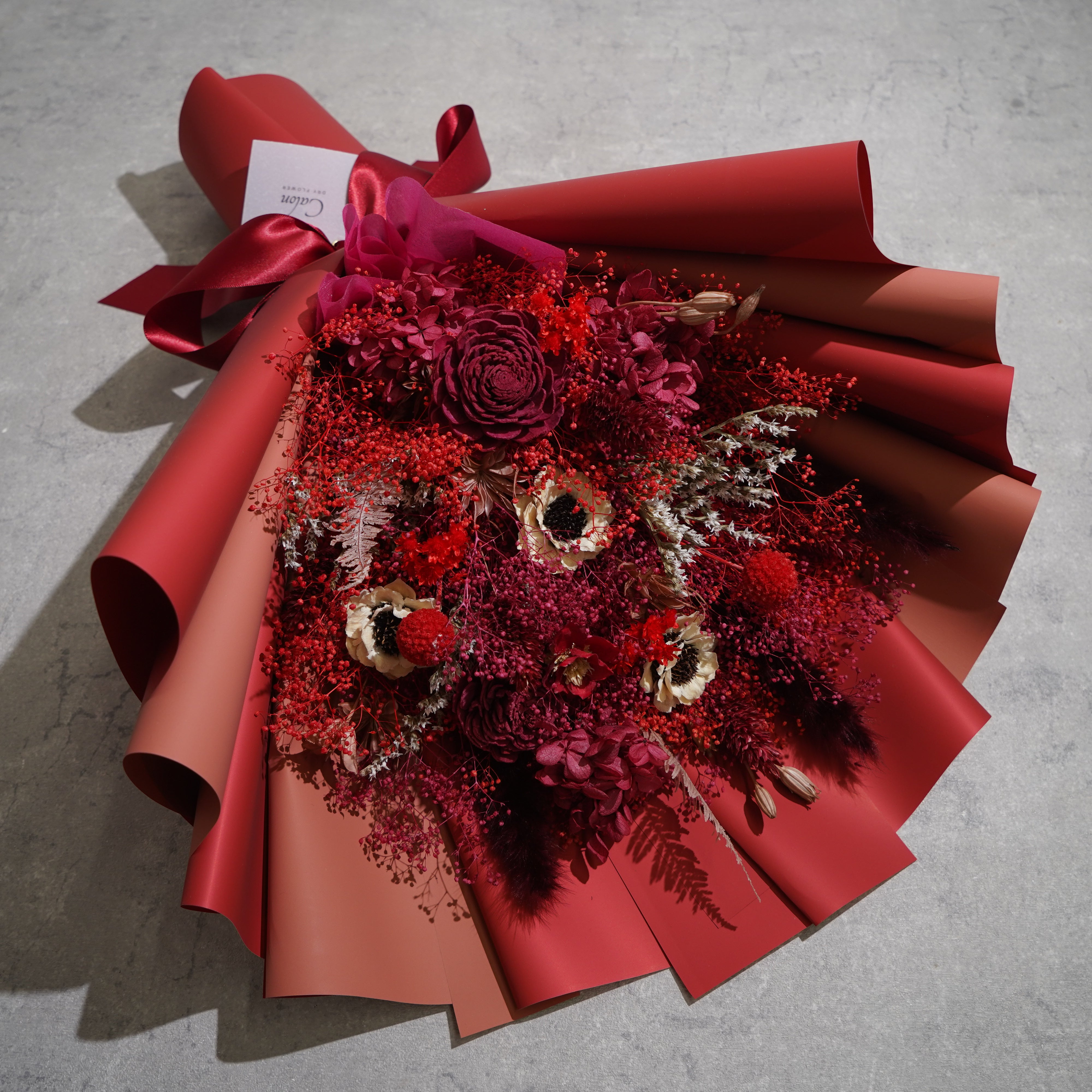 ドライフラワーの花束 Lサイズ レッド L-136≪限定１点≫
