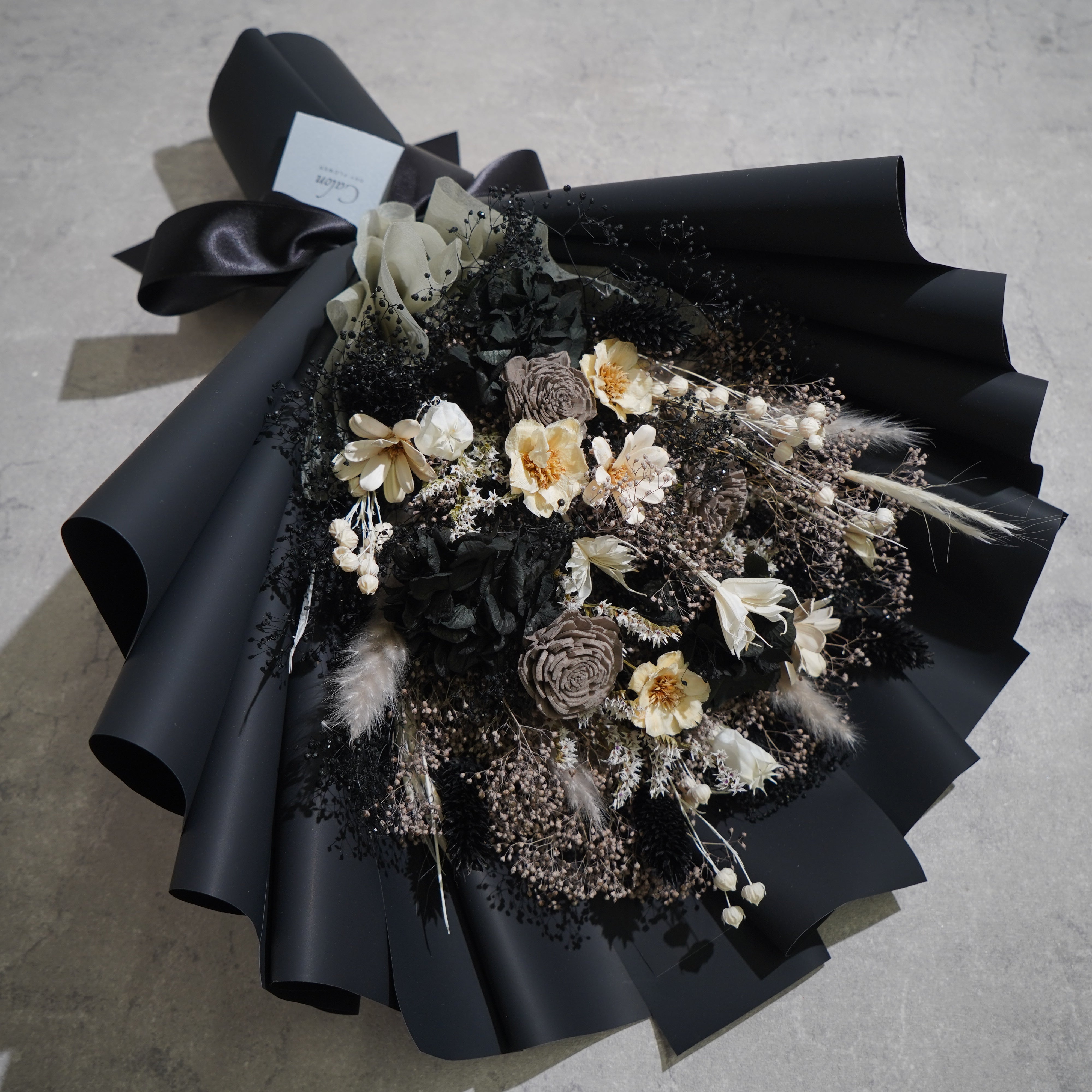 ドライフラワーの花束 Lサイズ ブラック L-137≪限定１点≫
