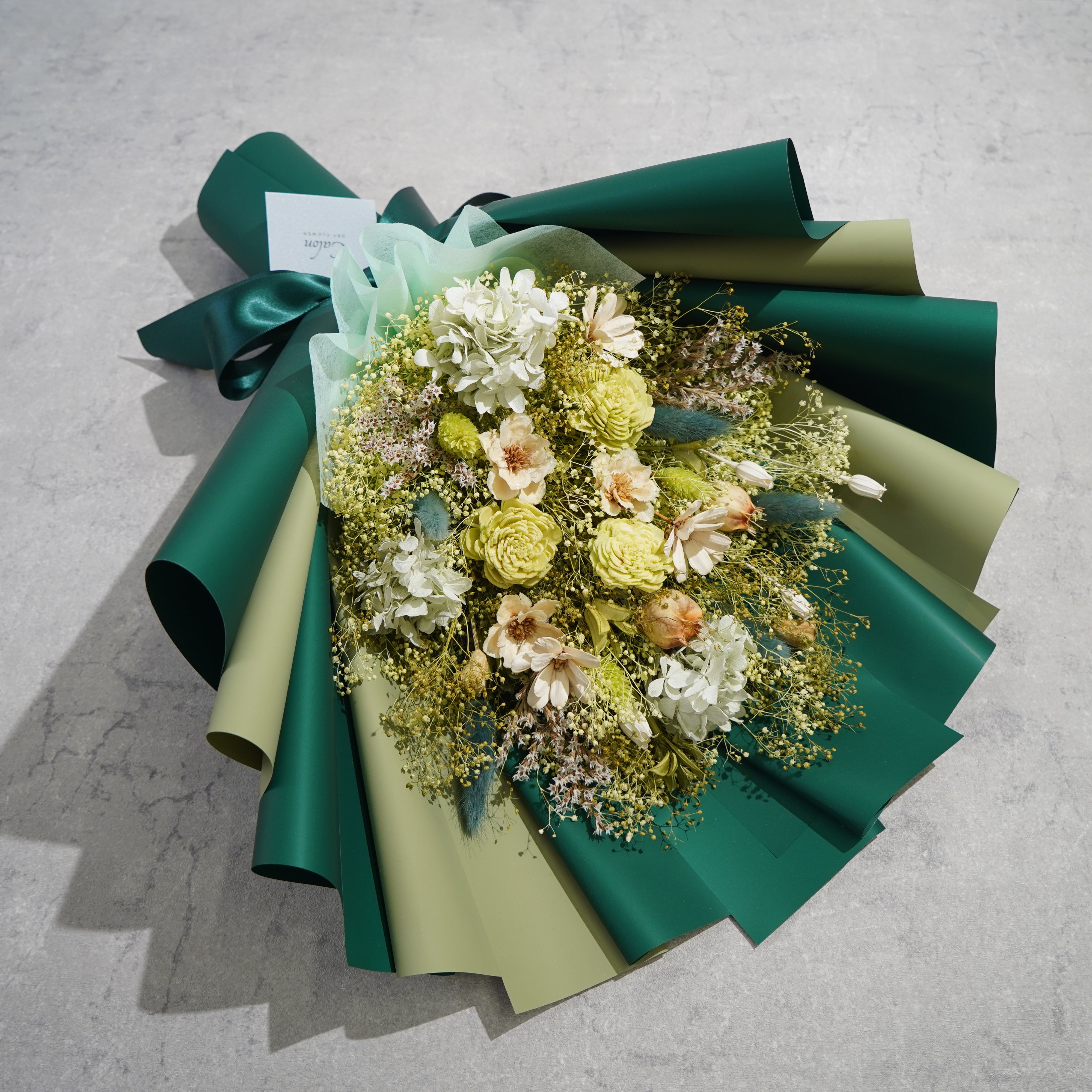 ドライフラワーの花束 Lサイズ グリーン L-138≪限定１点≫