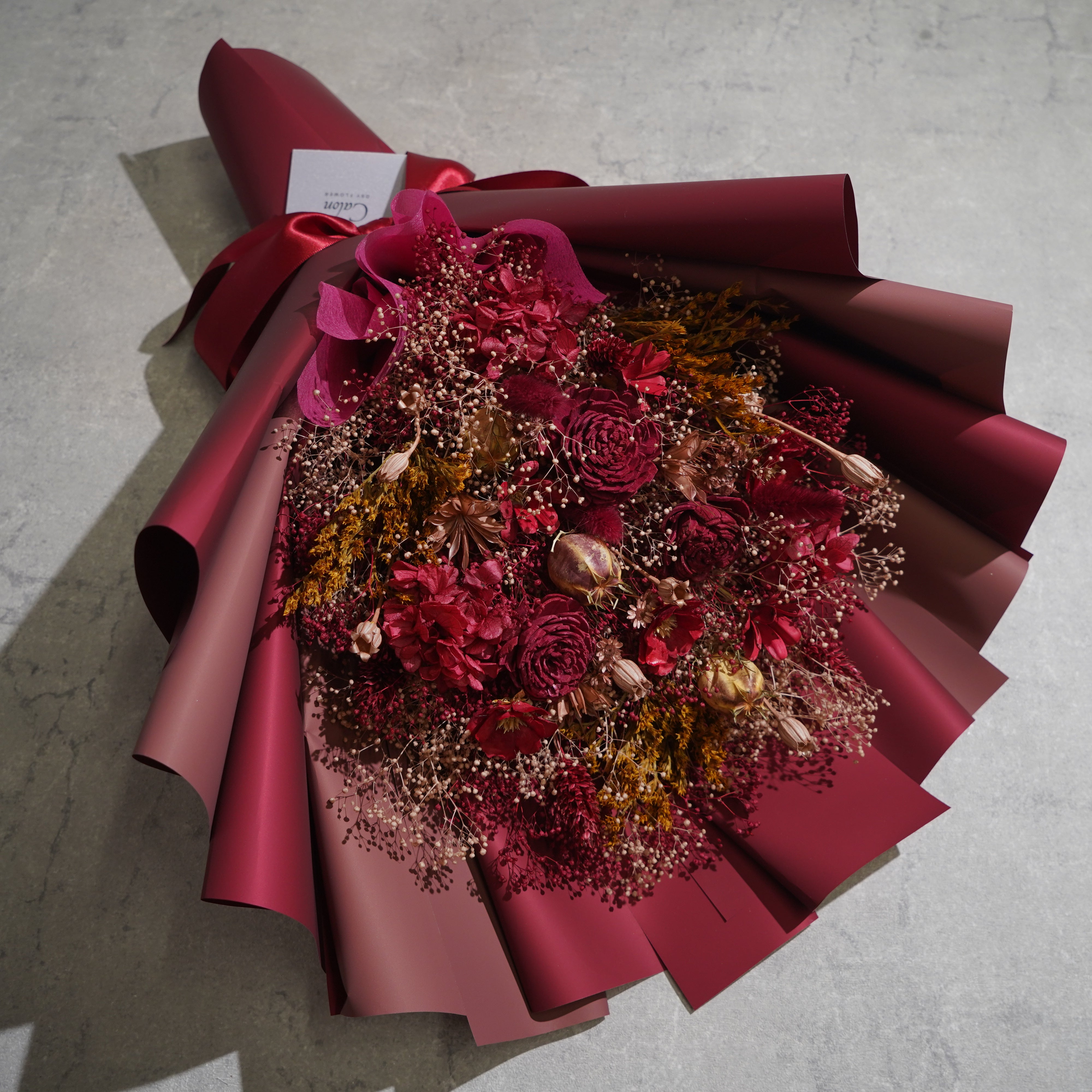 ドライフラワーの花束 Lサイズ レッド L-142≪限定１点≫