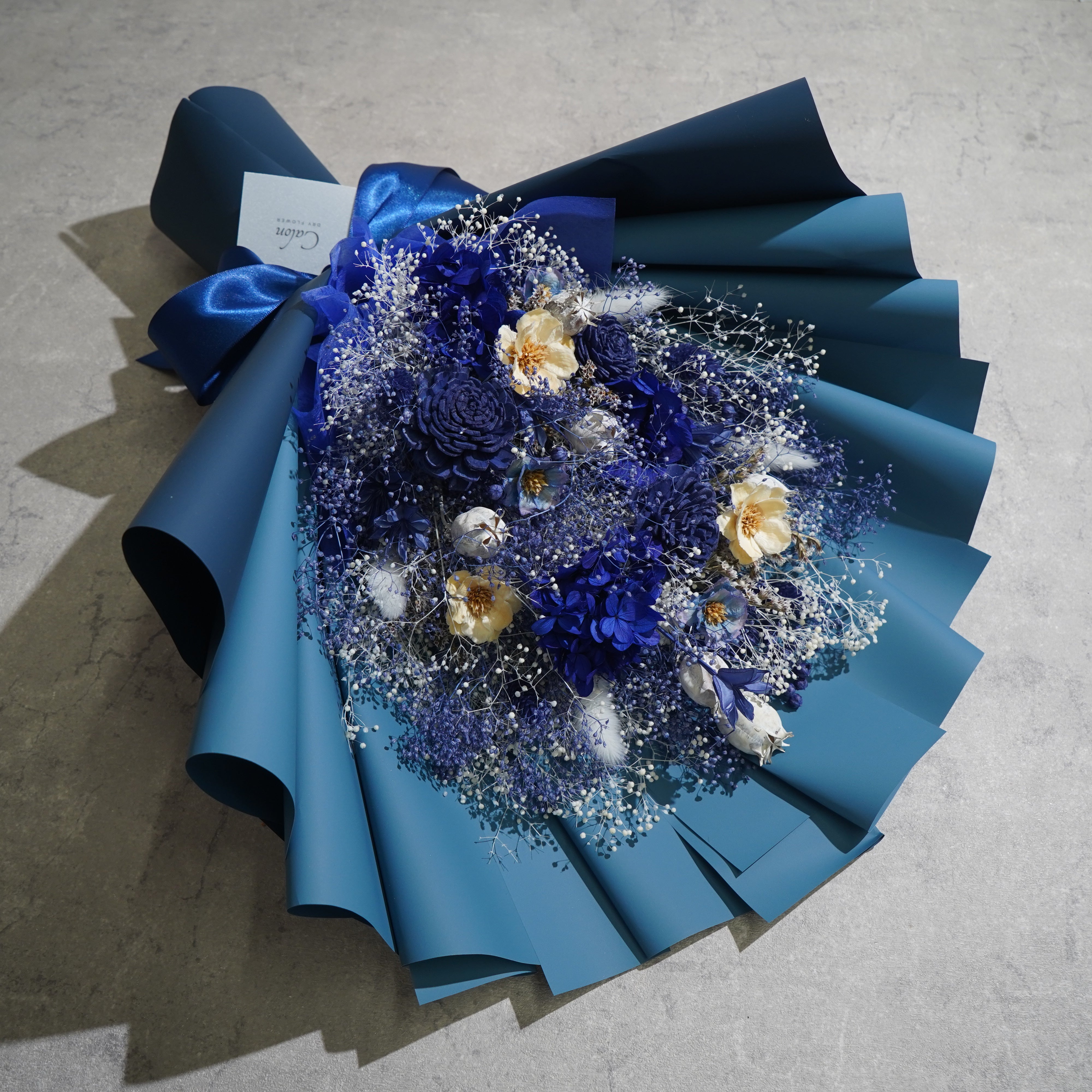 ドライフラワーの花束 Lサイズ ブルー L-143≪限定１点≫