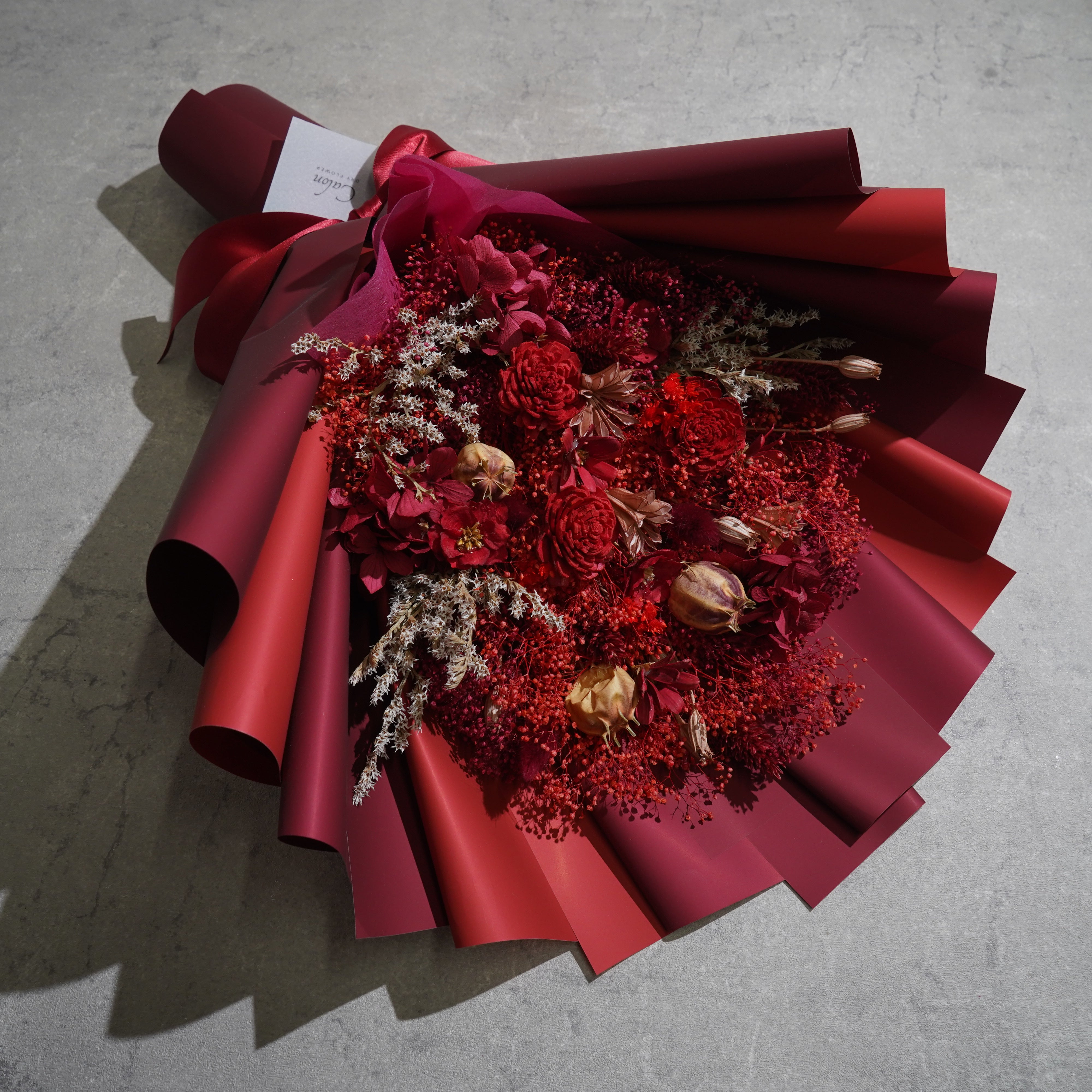 ドライフラワーの花束 Lサイズ レッド L-144≪限定１点≫