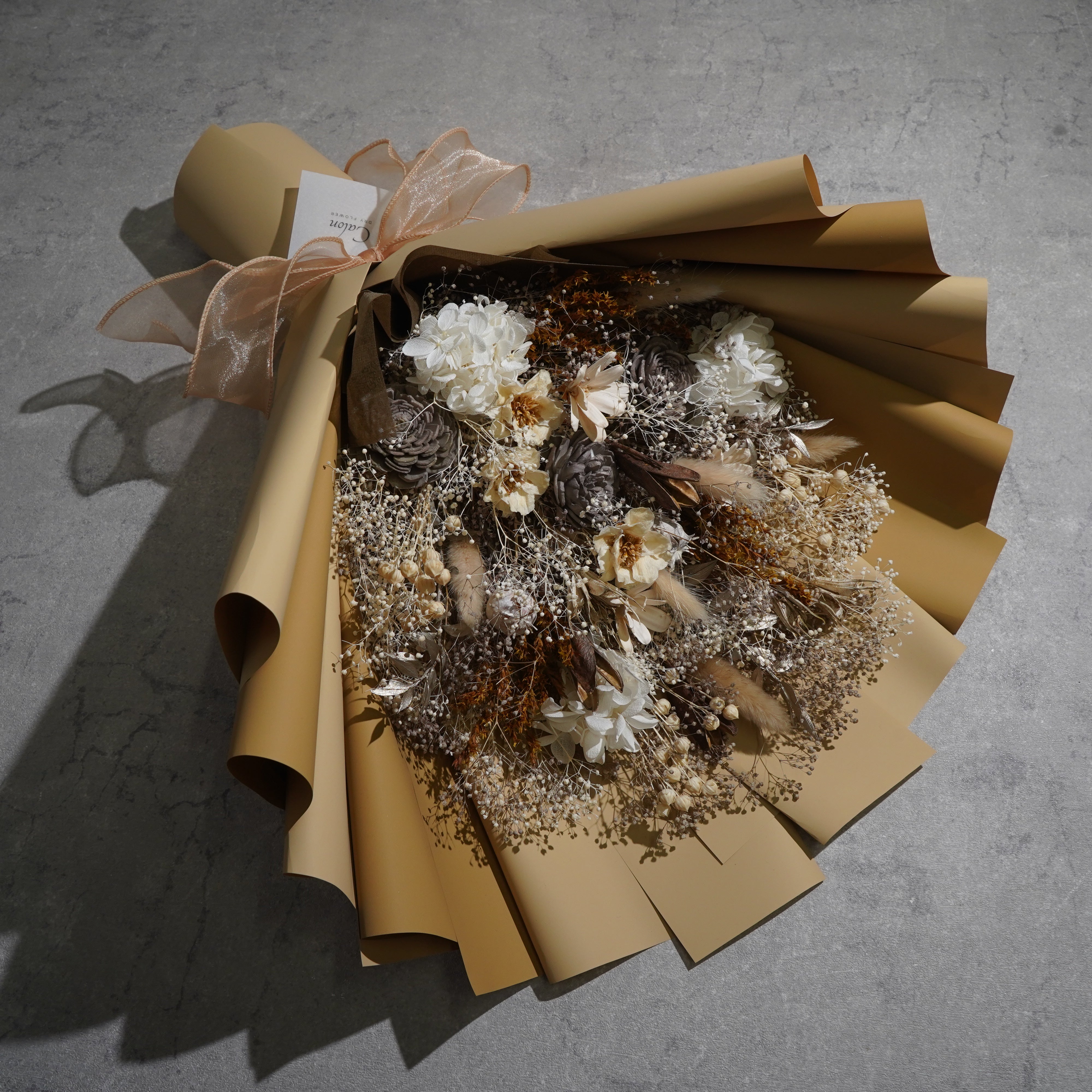 ドライフラワーの花束 Lサイズ ベージュ L-151≪限定１点≫