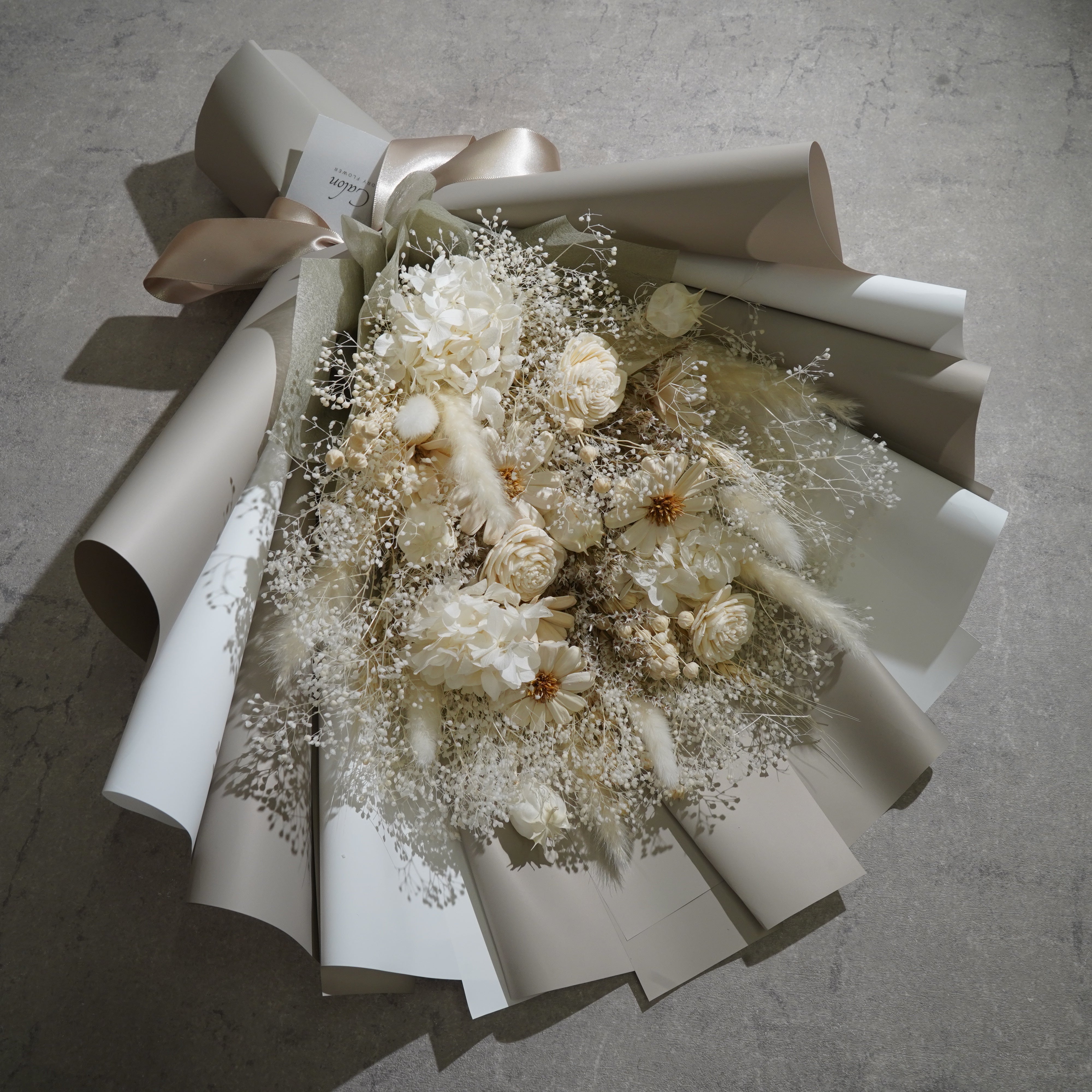 ドライフラワーの花束 Lサイズ ホワイト L-159≪限定１点≫