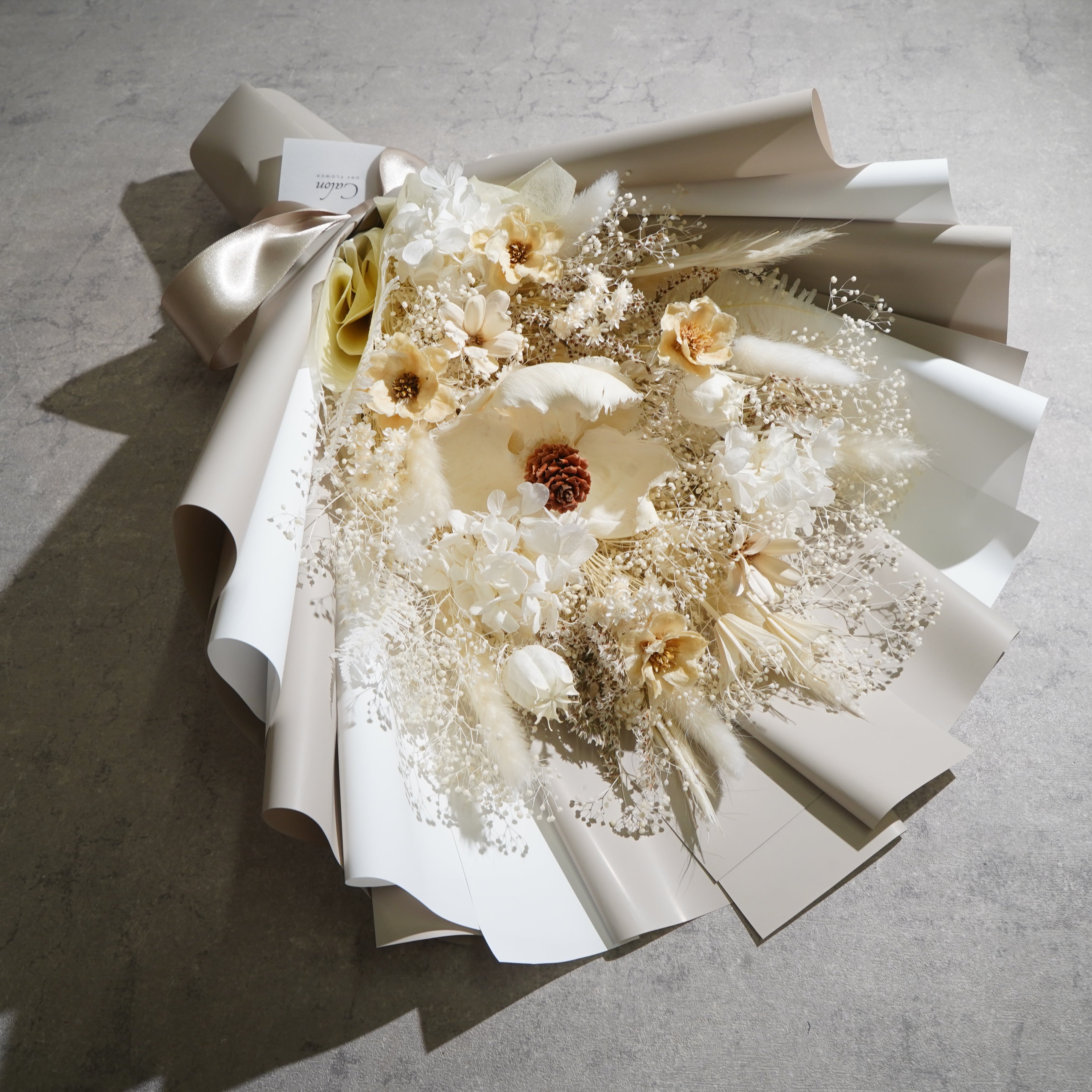 ドライフラワーの花束 Lサイズ ホワイト L-164≪限定１点≫