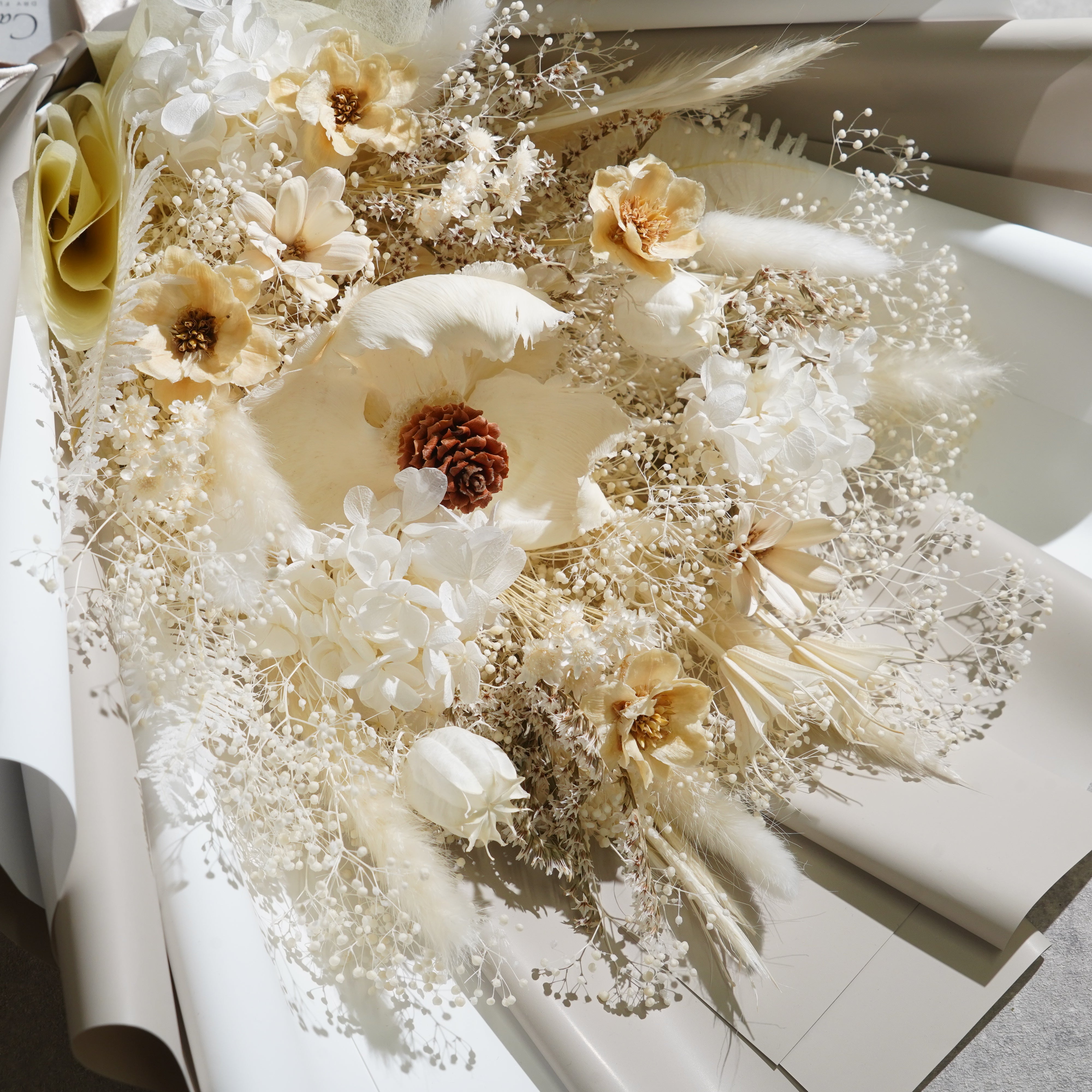 ドライフラワーの花束 Lサイズ ホワイト L-164≪限定１点≫