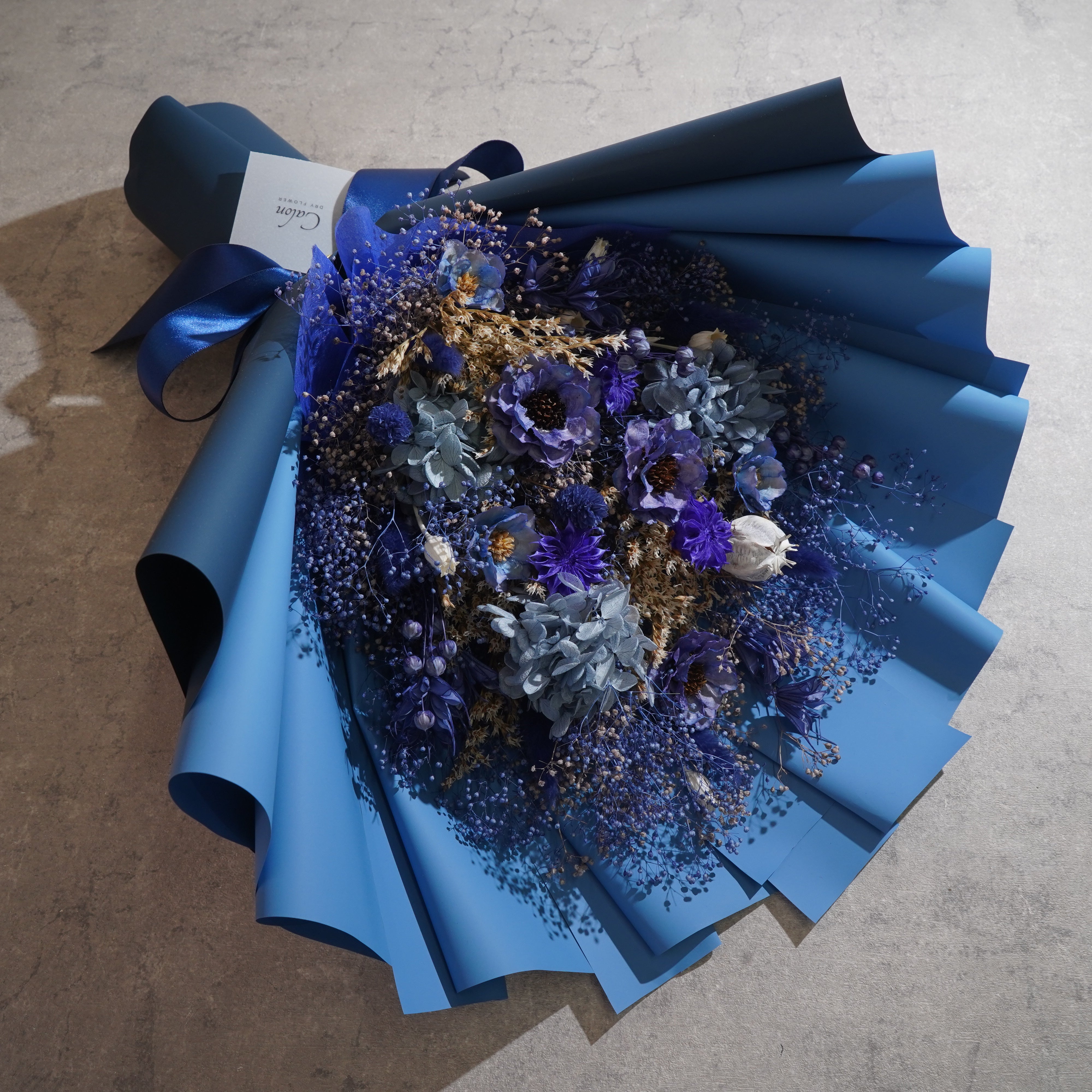 ドライフラワーの花束 Lサイズ ブルー L-165≪限定１点≫