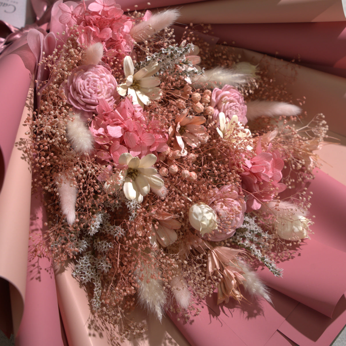 ドライフラワーの花束 Lサイズ ピンク L-173≪限定１点≫