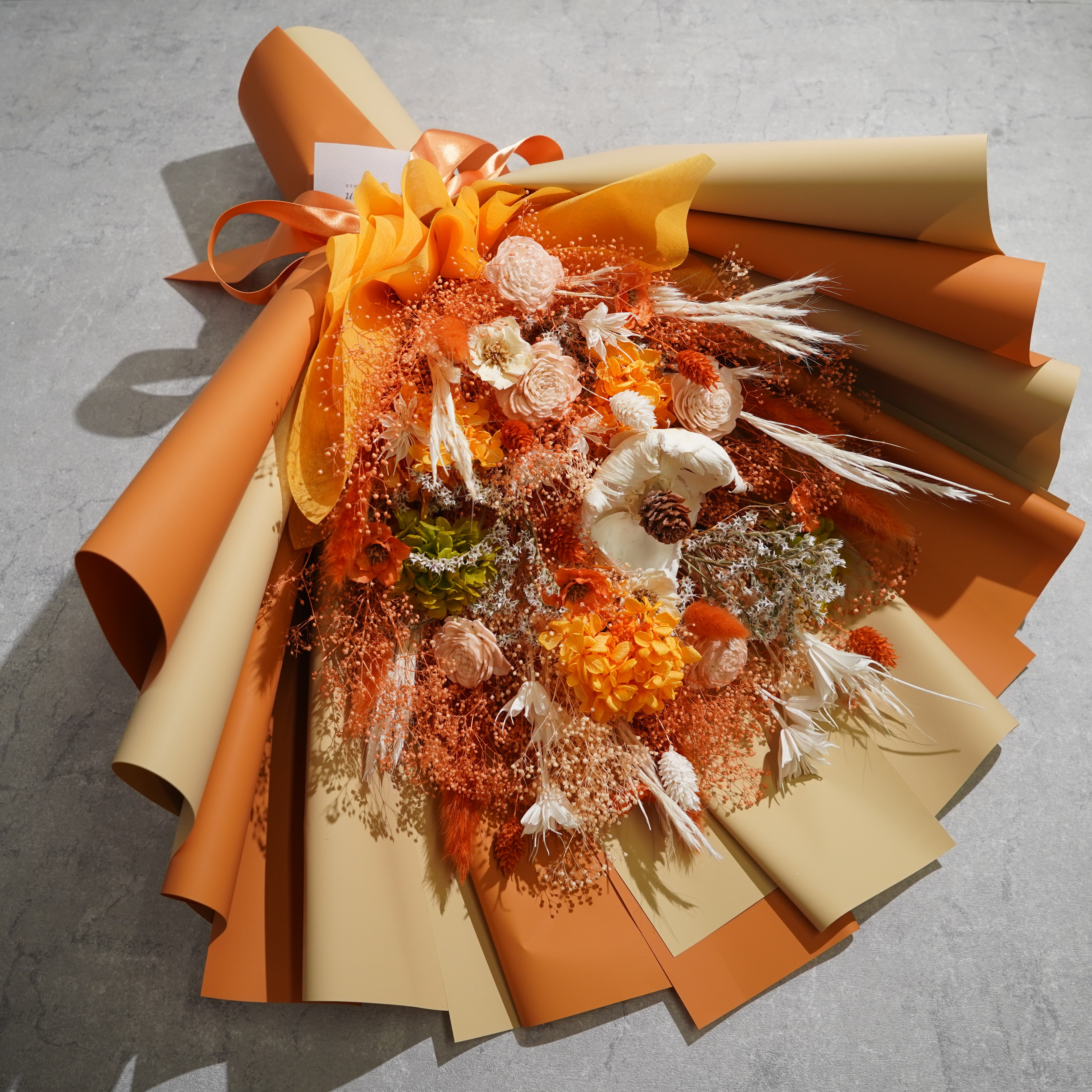 ドライフラワーの花束 LLサイズ オレンジ LL-39≪限定１点≫