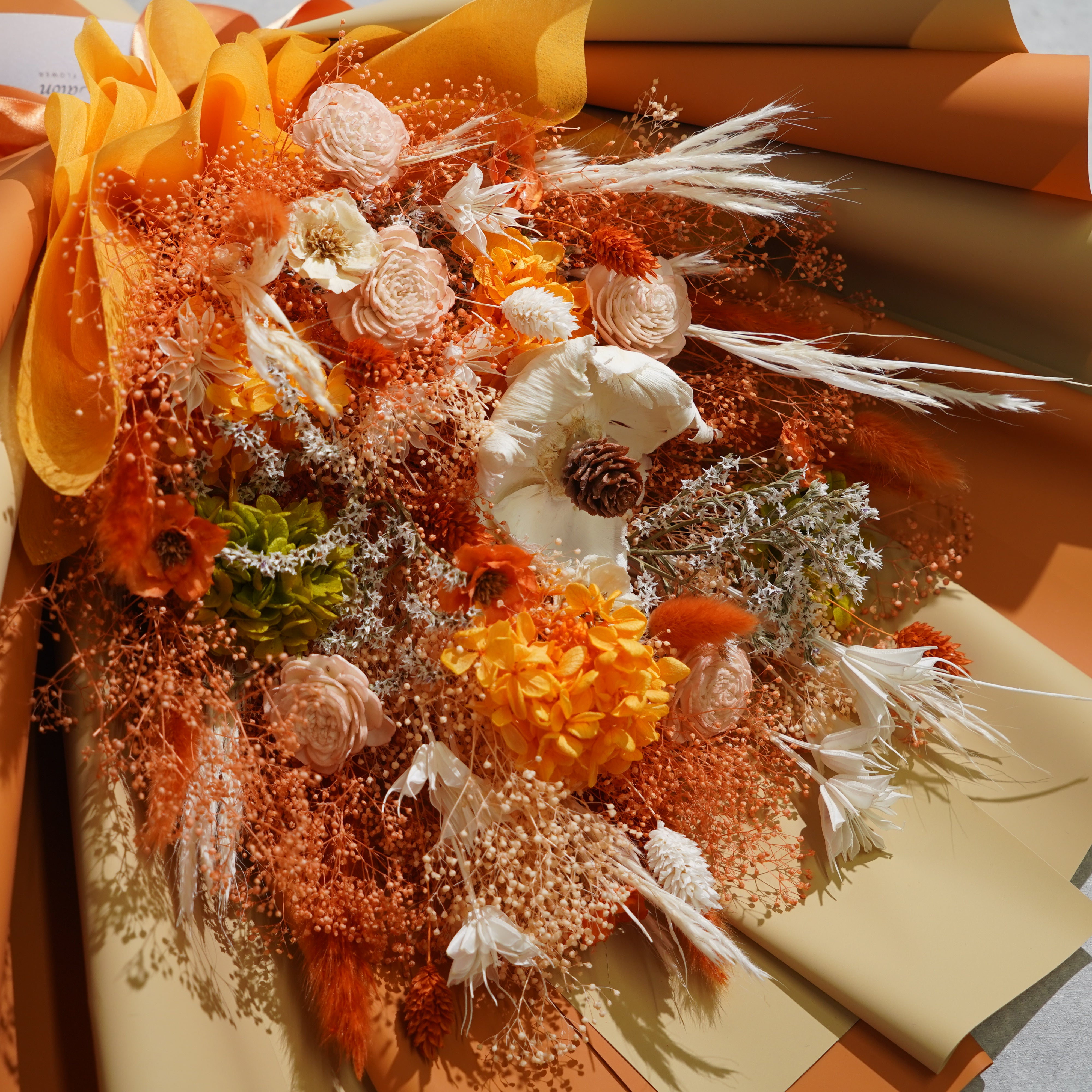 ドライフラワーの花束 LLサイズ オレンジ LL-39≪限定１点≫
