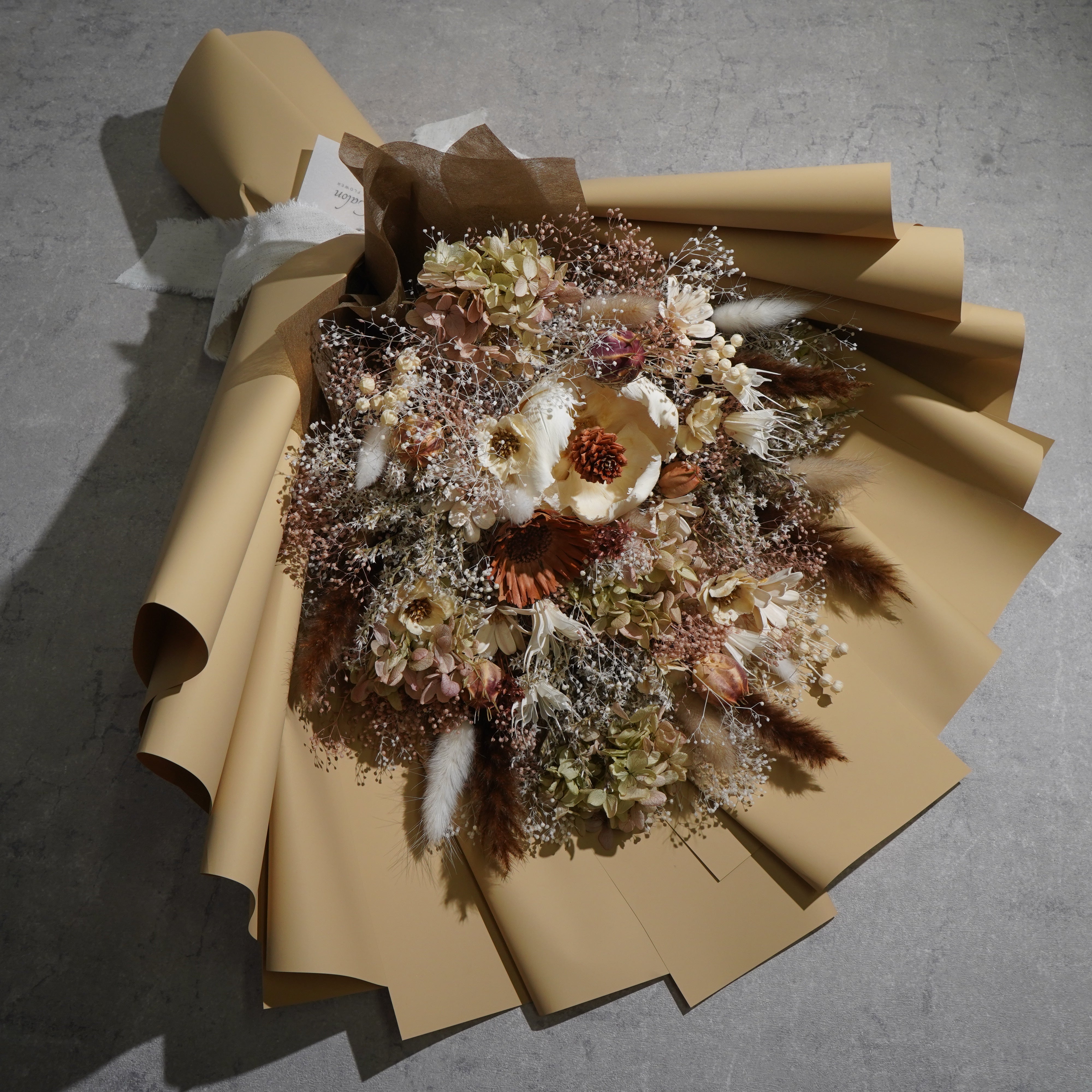 ドライフラワーの花束 LLサイズ ベージュ LL-49≪限定１点