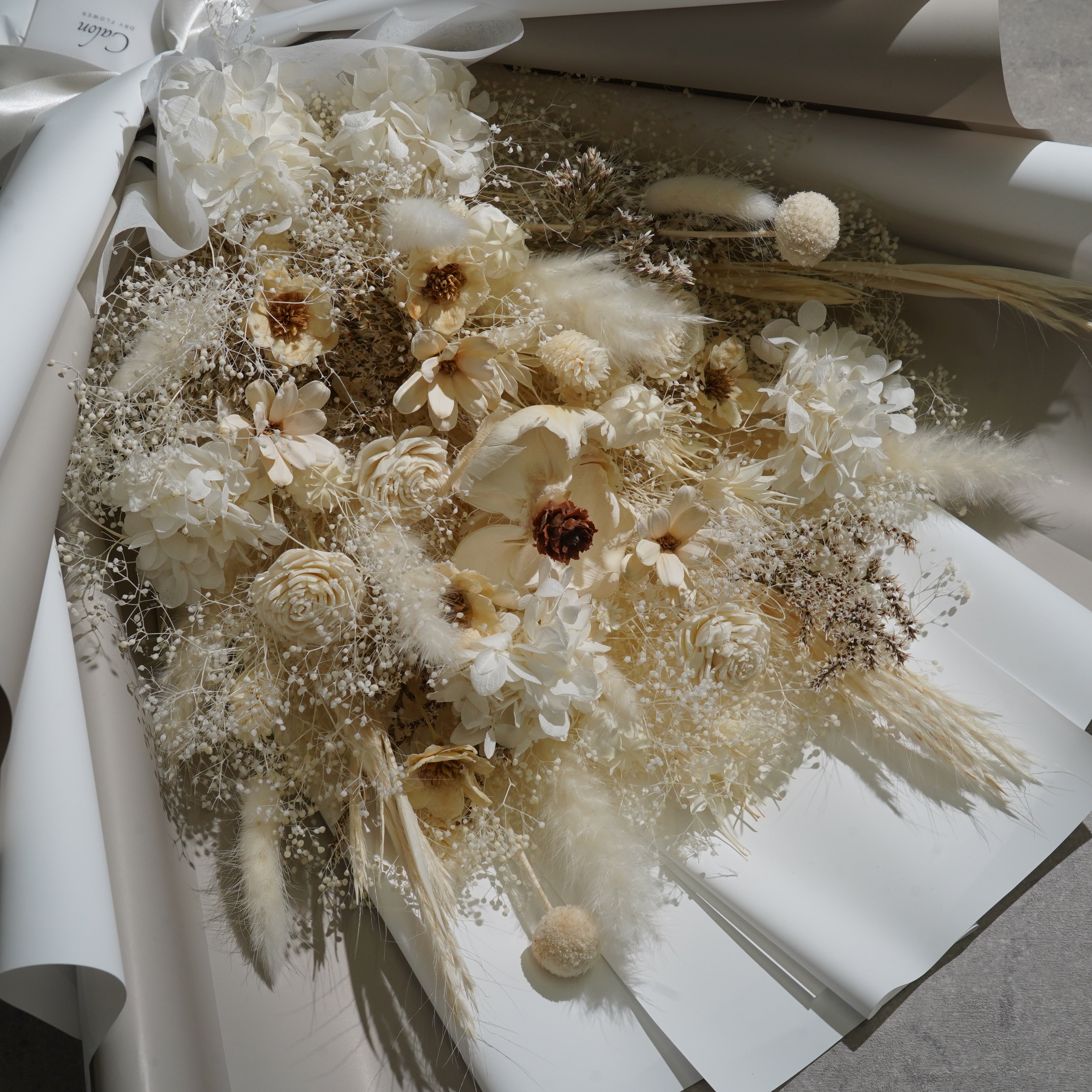 ドライフラワーの花束 LLサイズ ホワイト LL-51≪限定１点≫