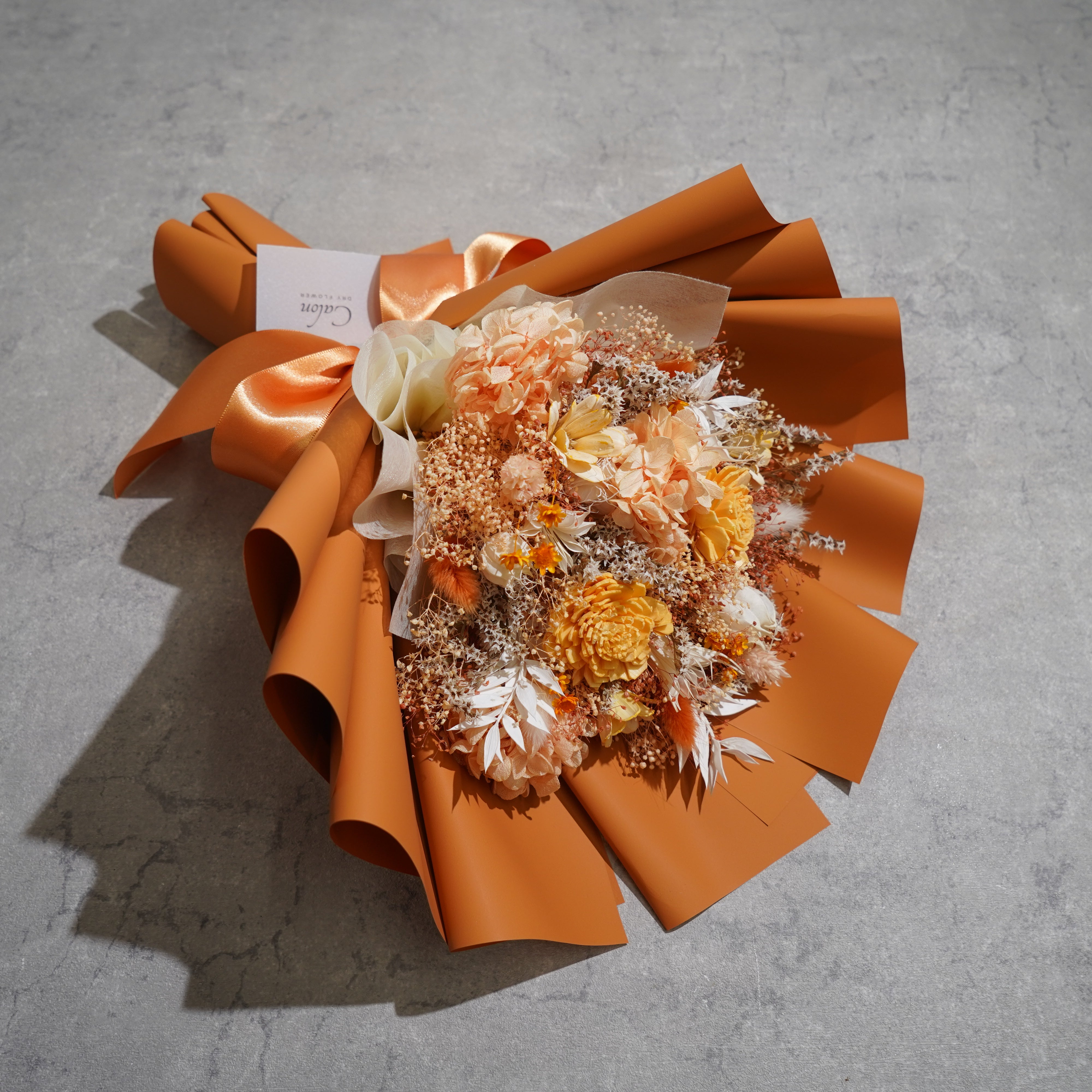 ドライフラワーの花束 Mサイズ オレンジ M-598≪限定１点≫