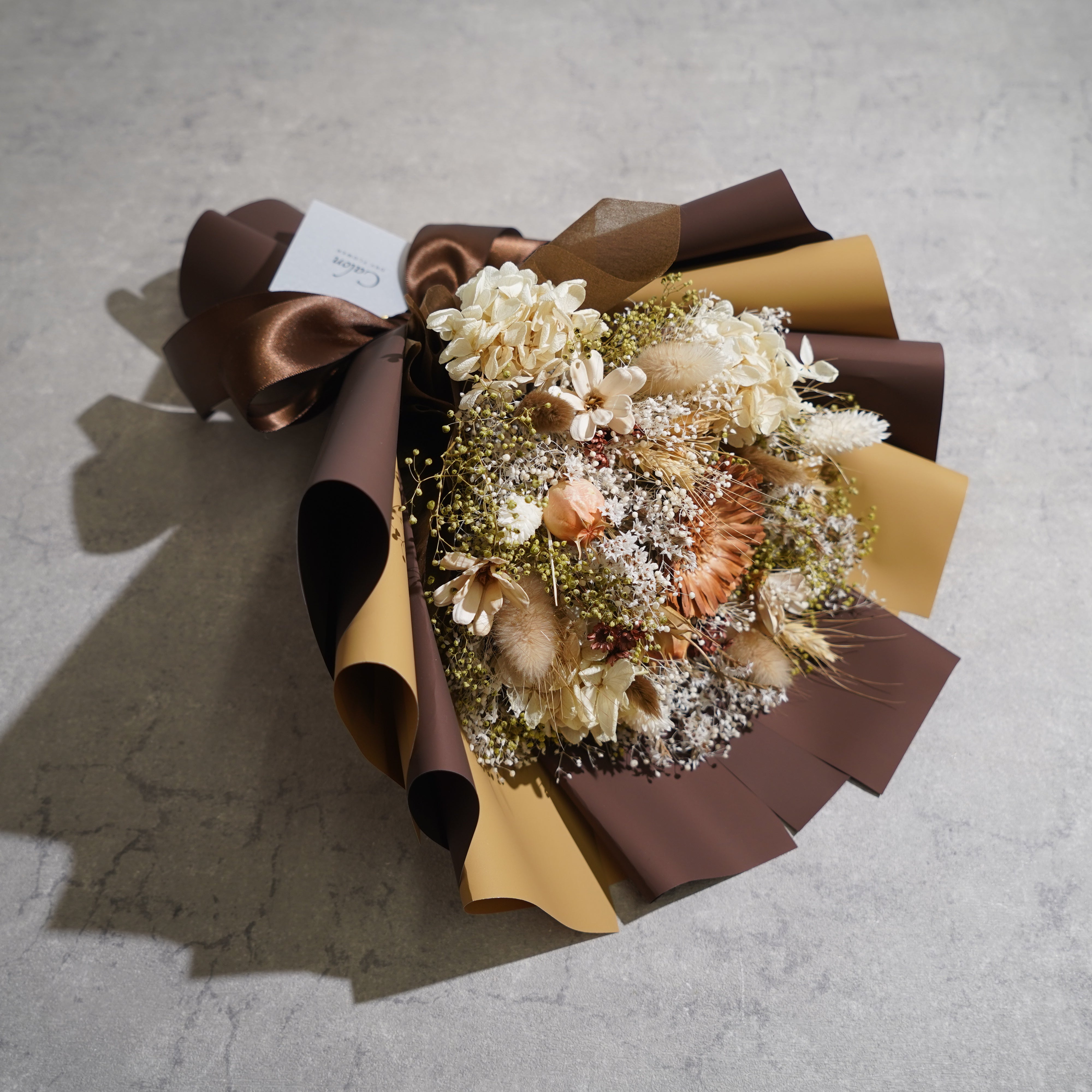 ドライフラワーの花束 Mサイズ ブラウン M-608≪限定１点≫