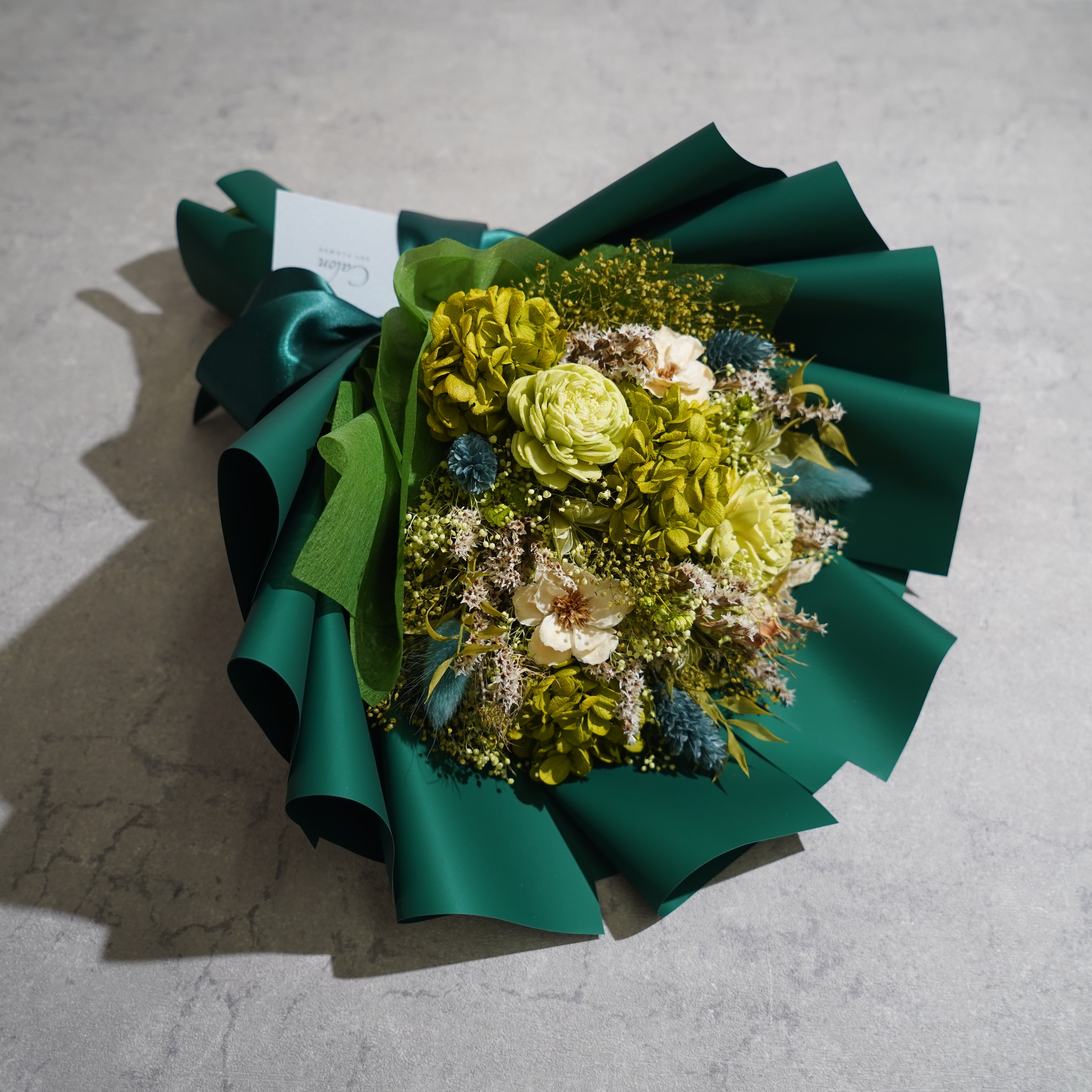 ドライフラワーの花束 Mサイズ グリーン M-609≪限定１点≫