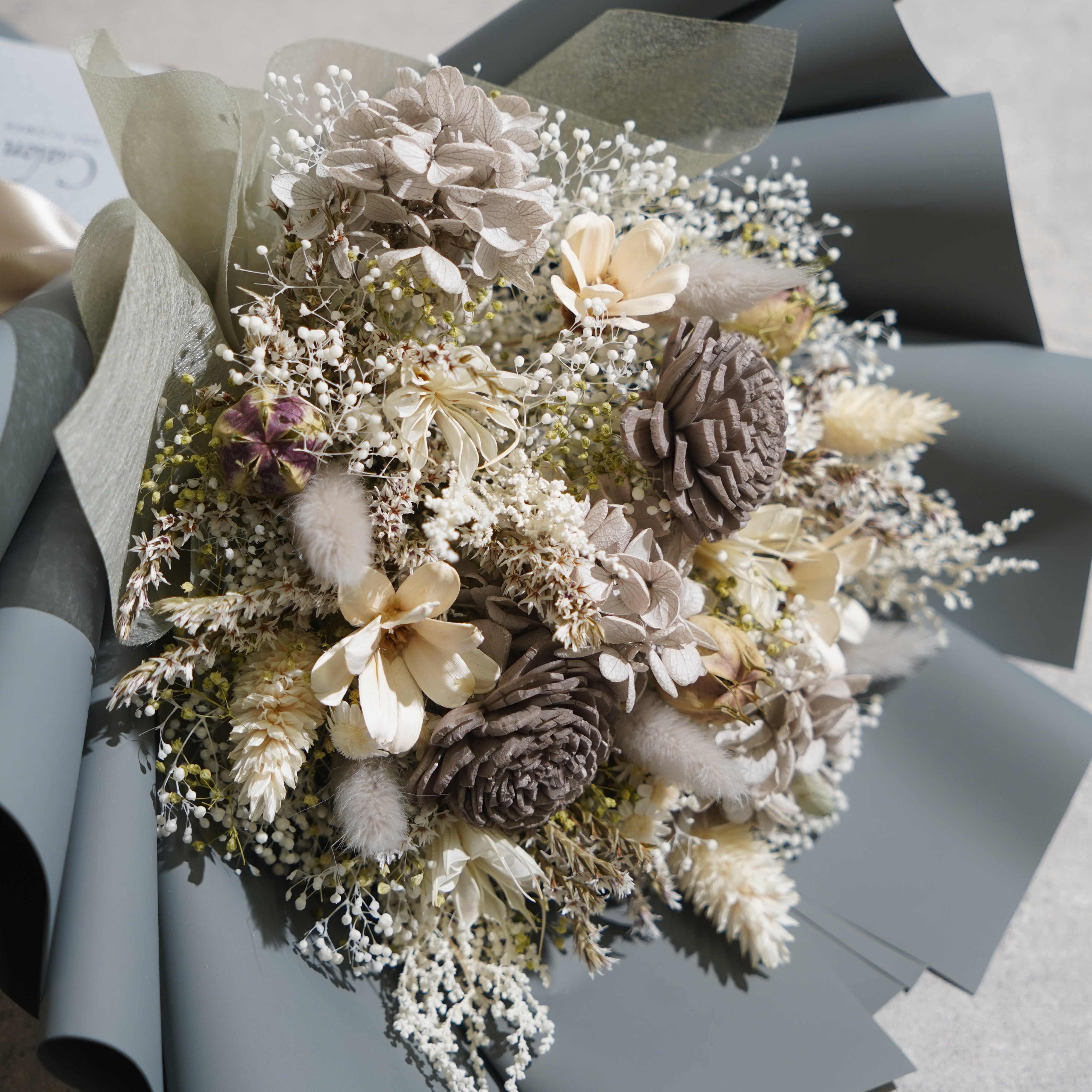 ドライフラワーの花束 Mサイズ グレー M-622≪限定1点≫