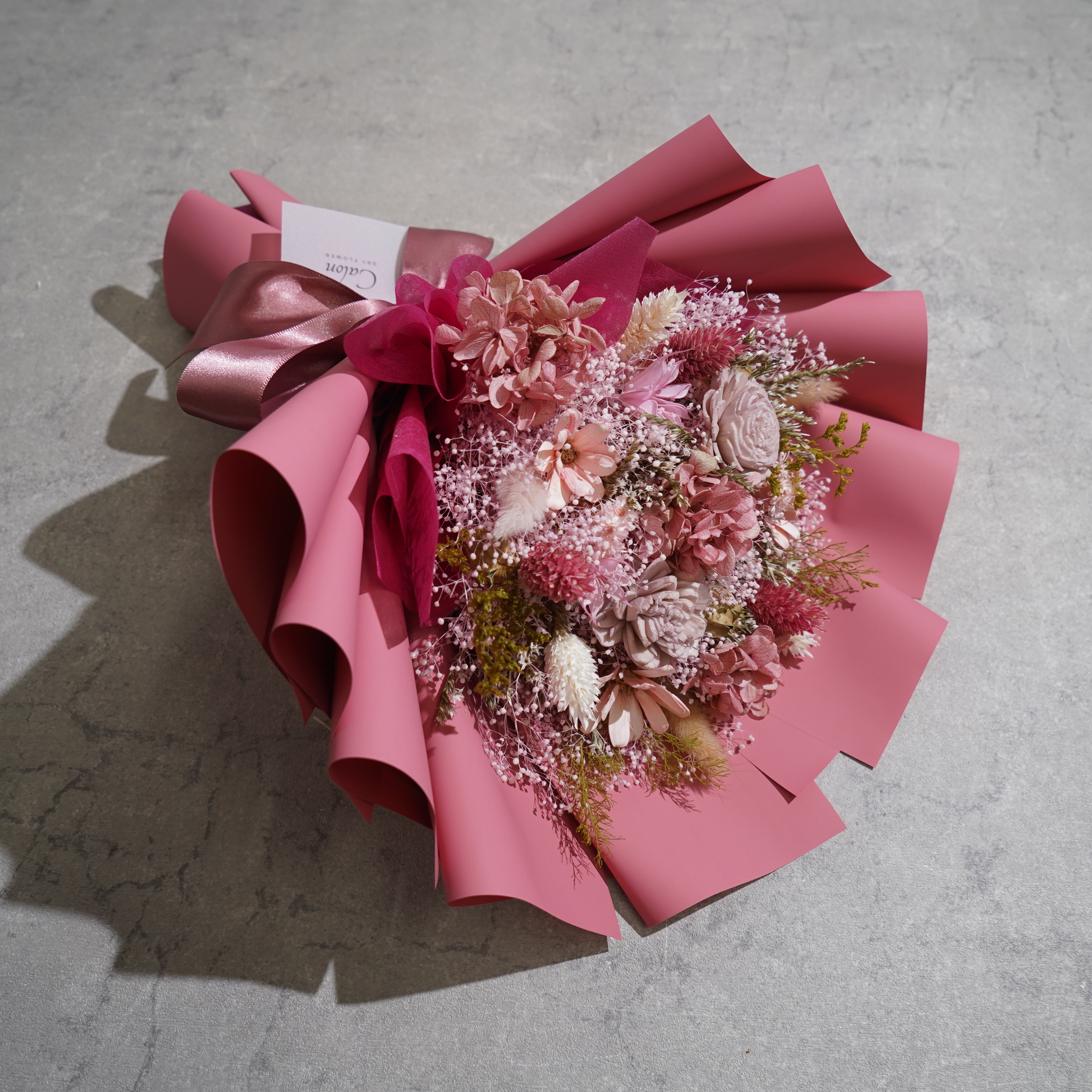 ドライフラワーの花束 Mサイズ ピンク M-636≪限定１点≫