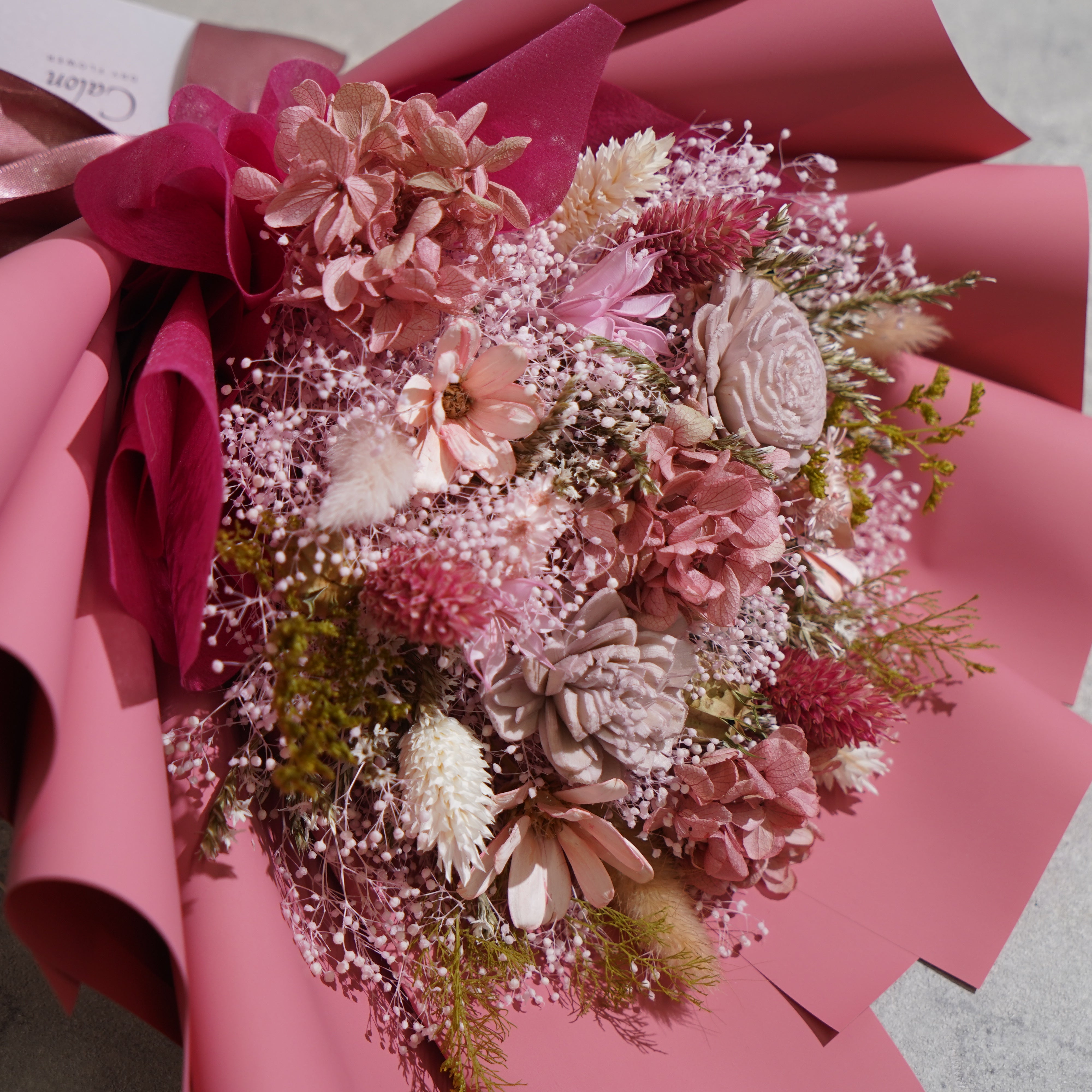 ドライフラワーの花束 Mサイズ ピンク M-636≪限定１点≫