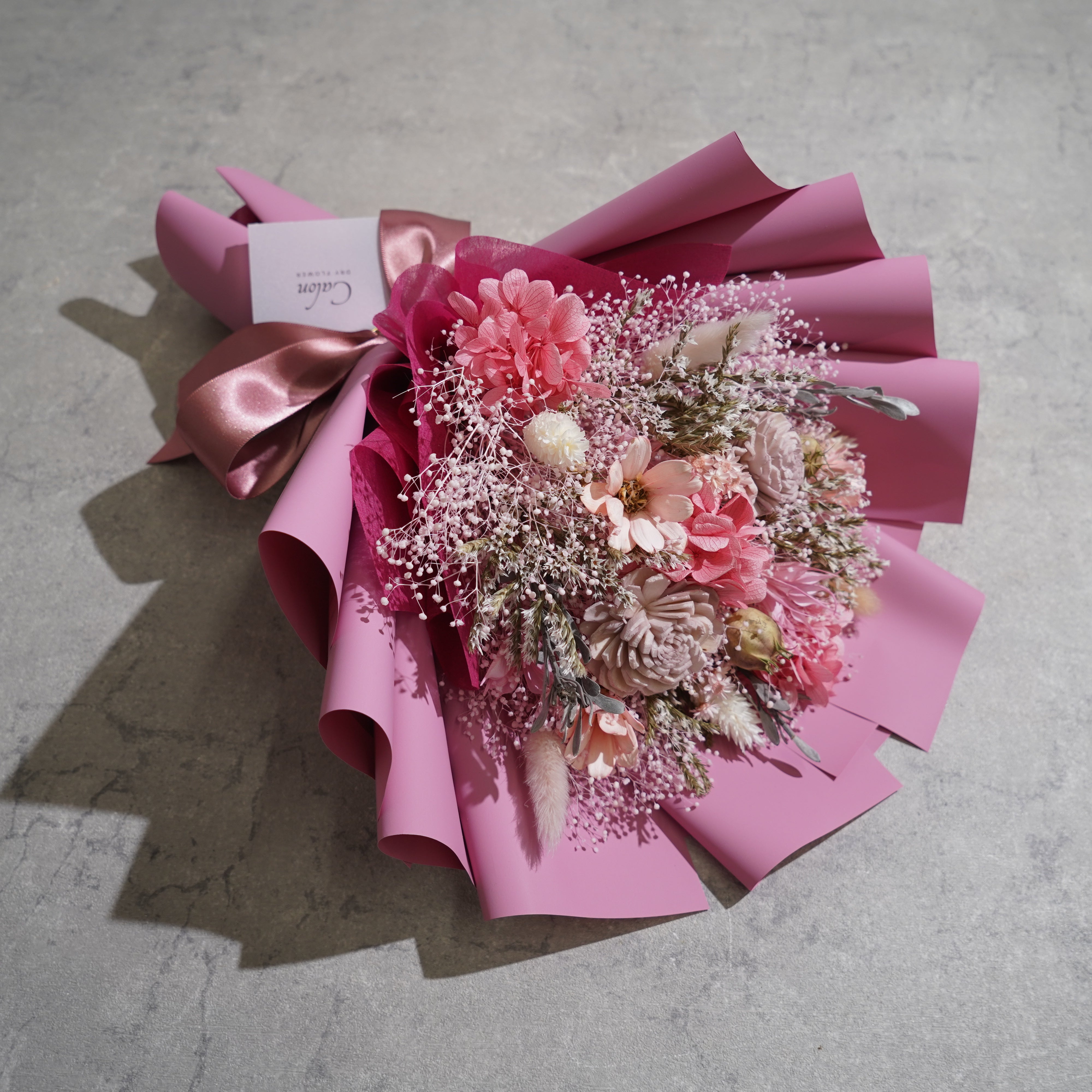 ドライフラワーの花束 Mサイズ ピンク M-637≪限定１点≫