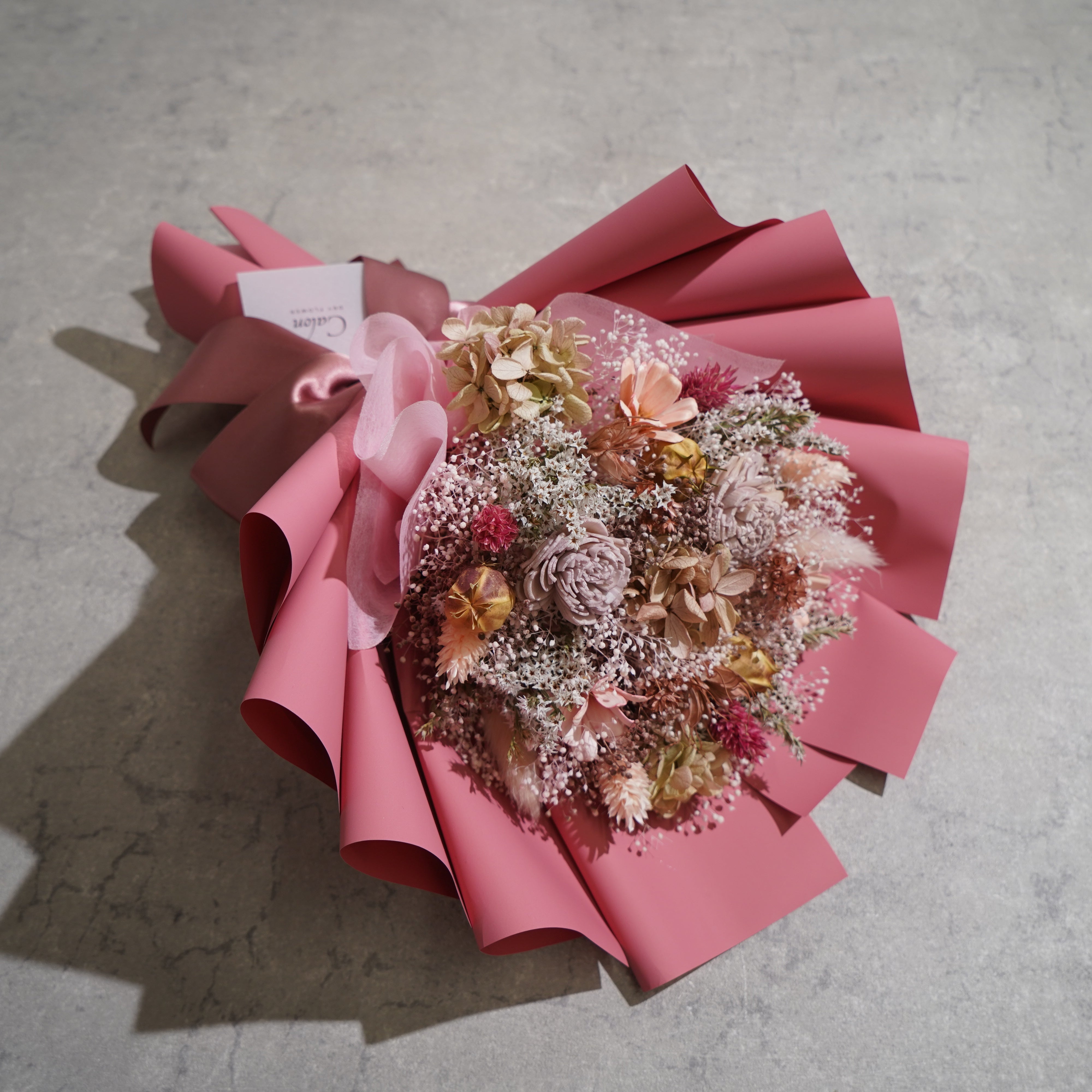 ドライフラワーの花束 Mサイズ ピンク M-638≪限定１点≫