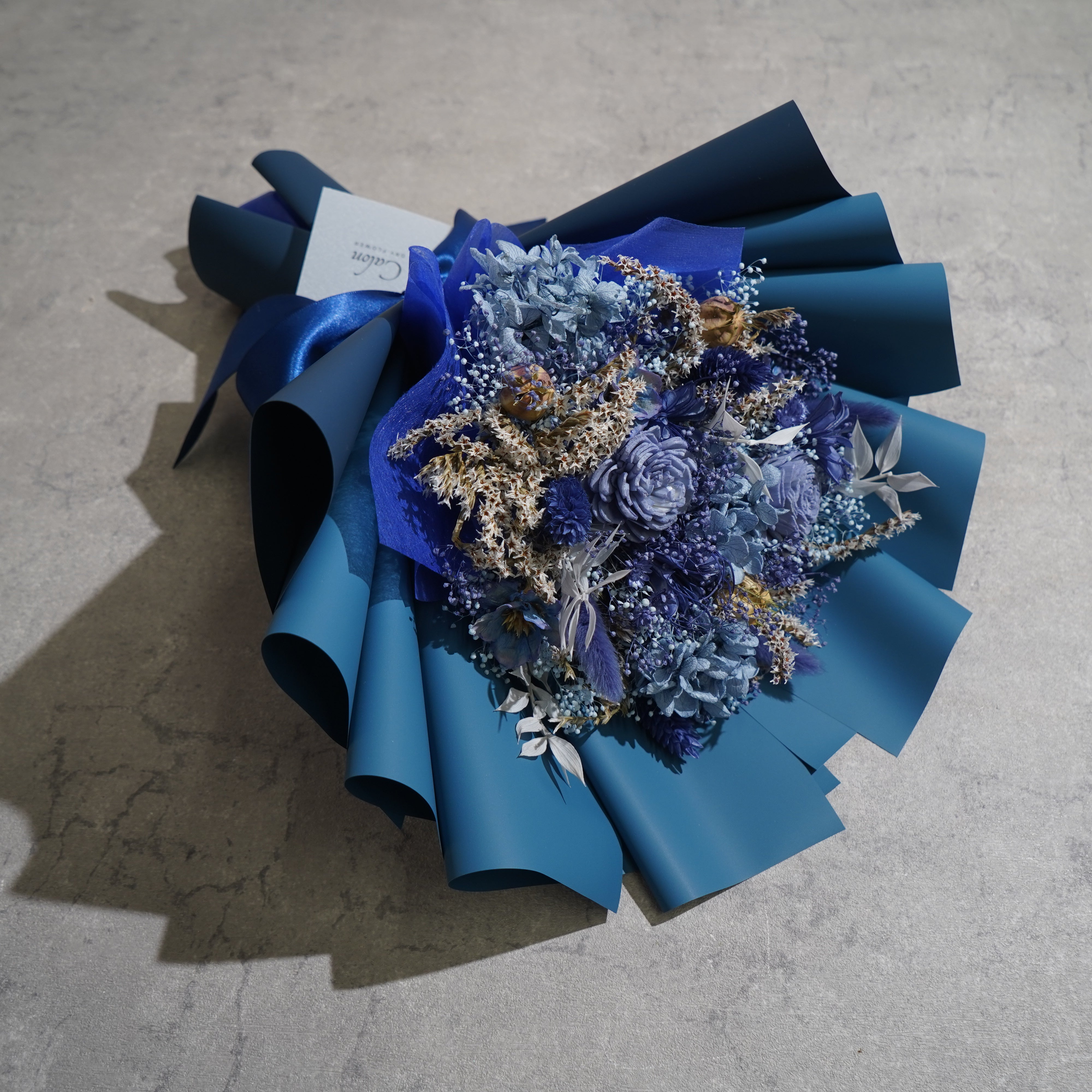 ドライフラワーの花束 Mサイズ ブルー M-640≪限定１点≫