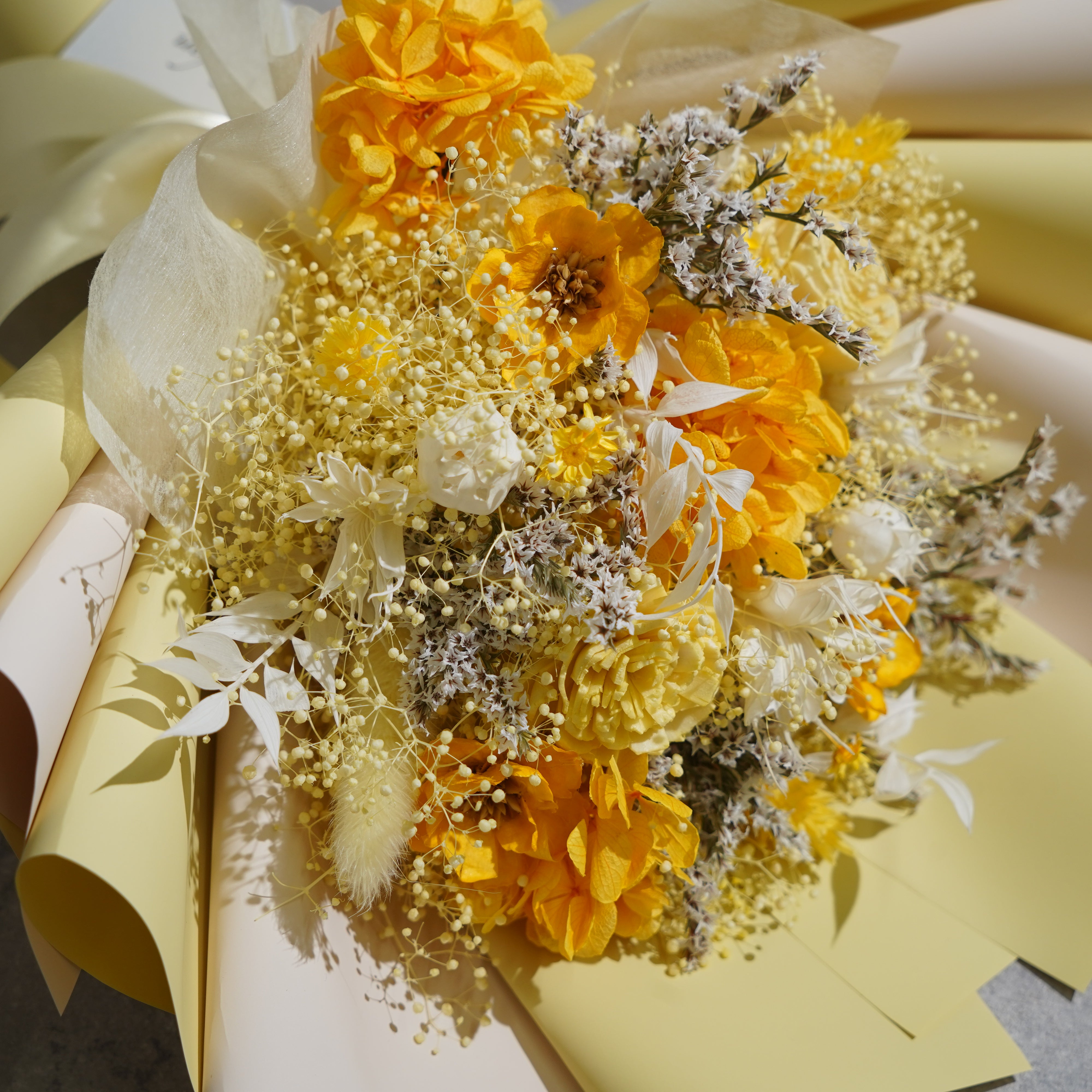 ドライフラワーの花束 Mサイズ イエロー M-644≪限定１点≫