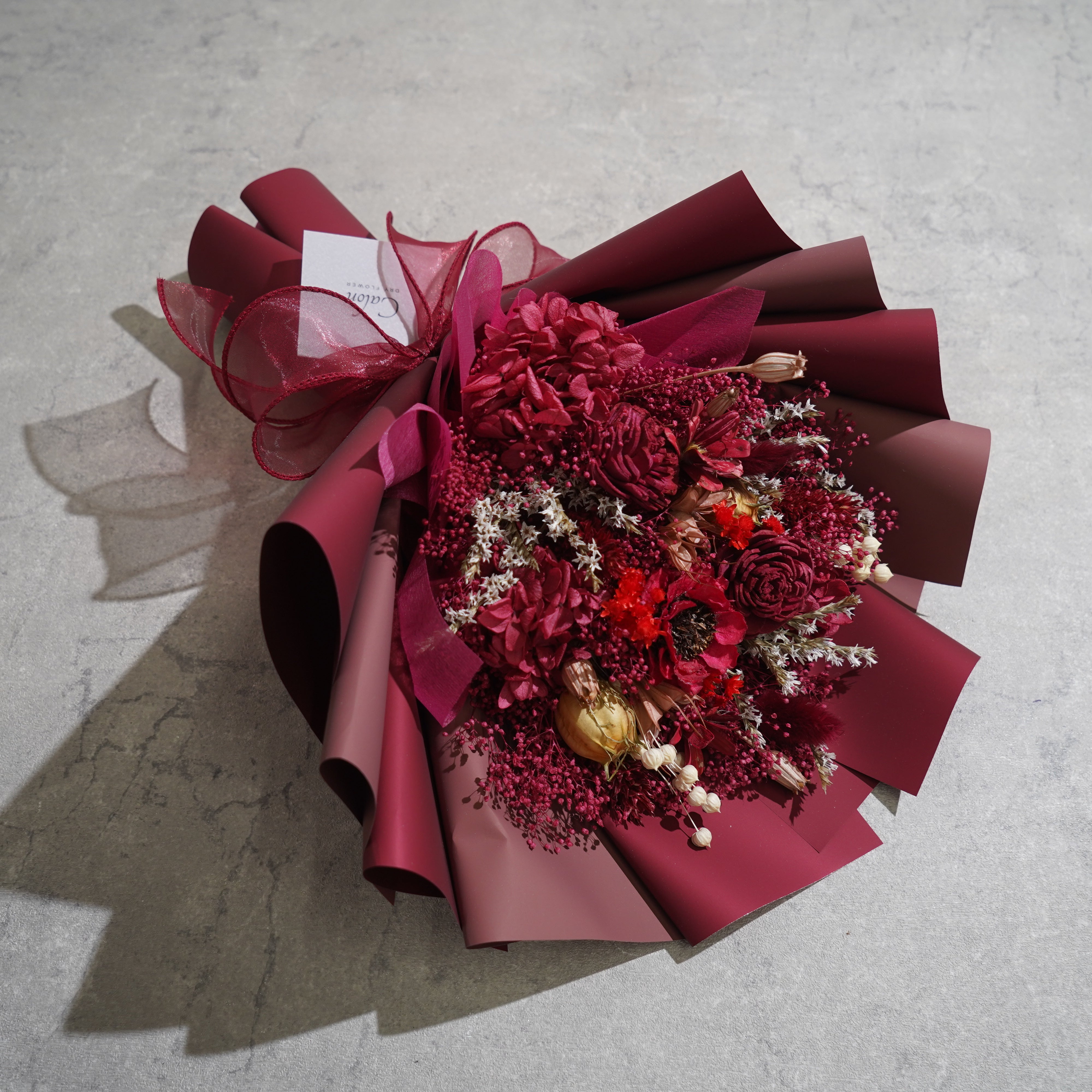 ドライフラワーの花束 Mサイズ レッド M-648≪限定１点≫