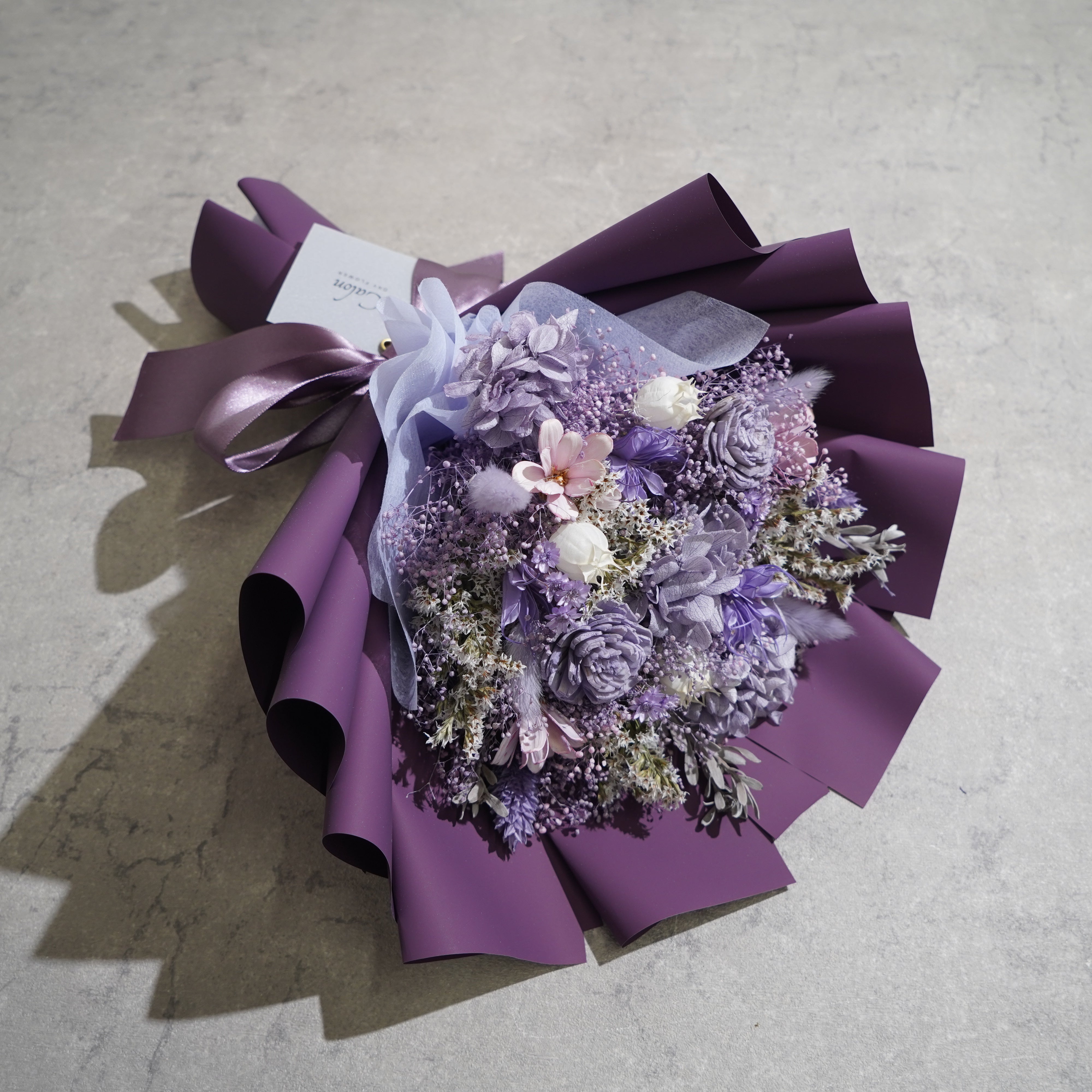 ドライフラワーの花束 Mサイズ パープル M-650≪限定１点≫