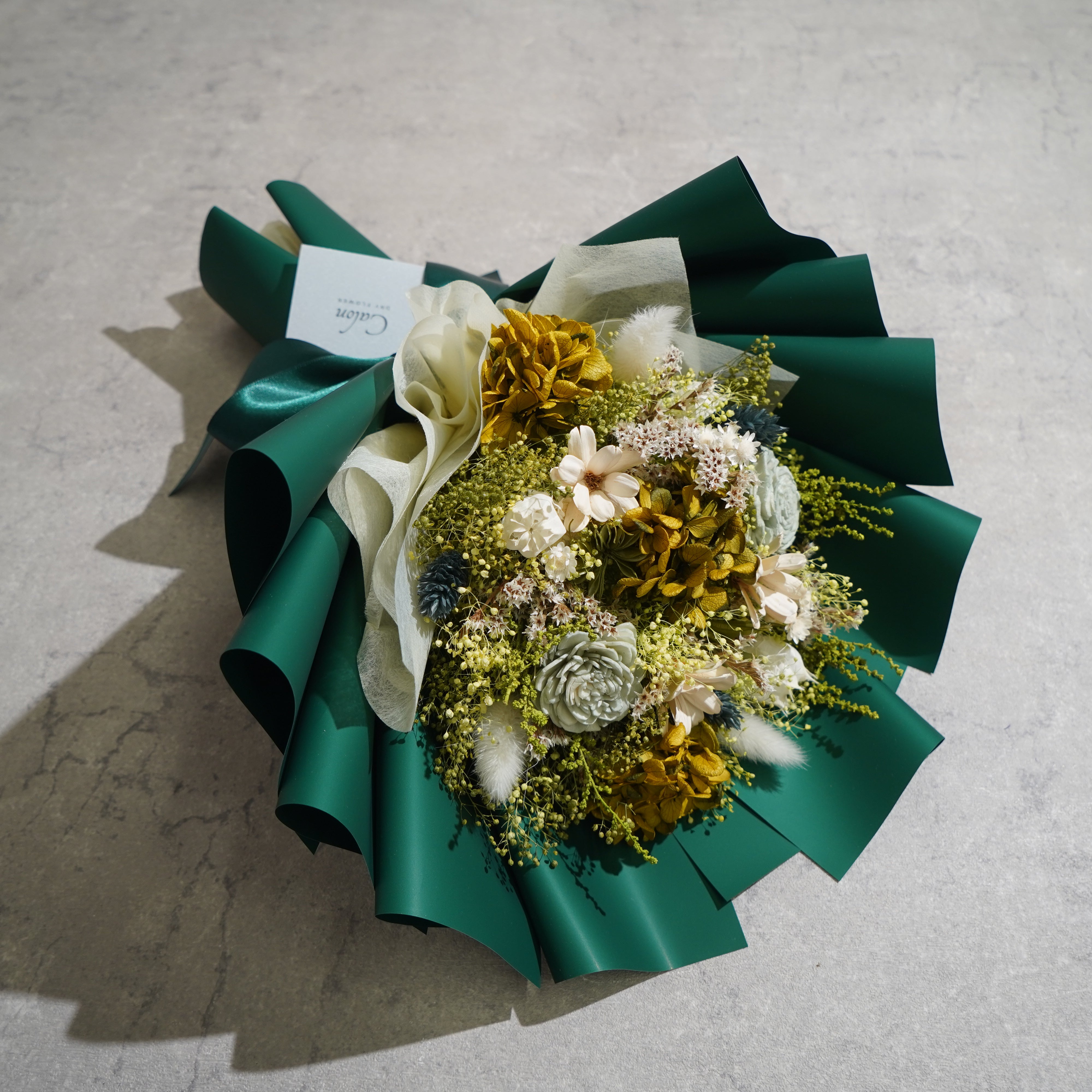 ドライフラワーの花束 Mサイズ グリーン M-652≪限定１点≫